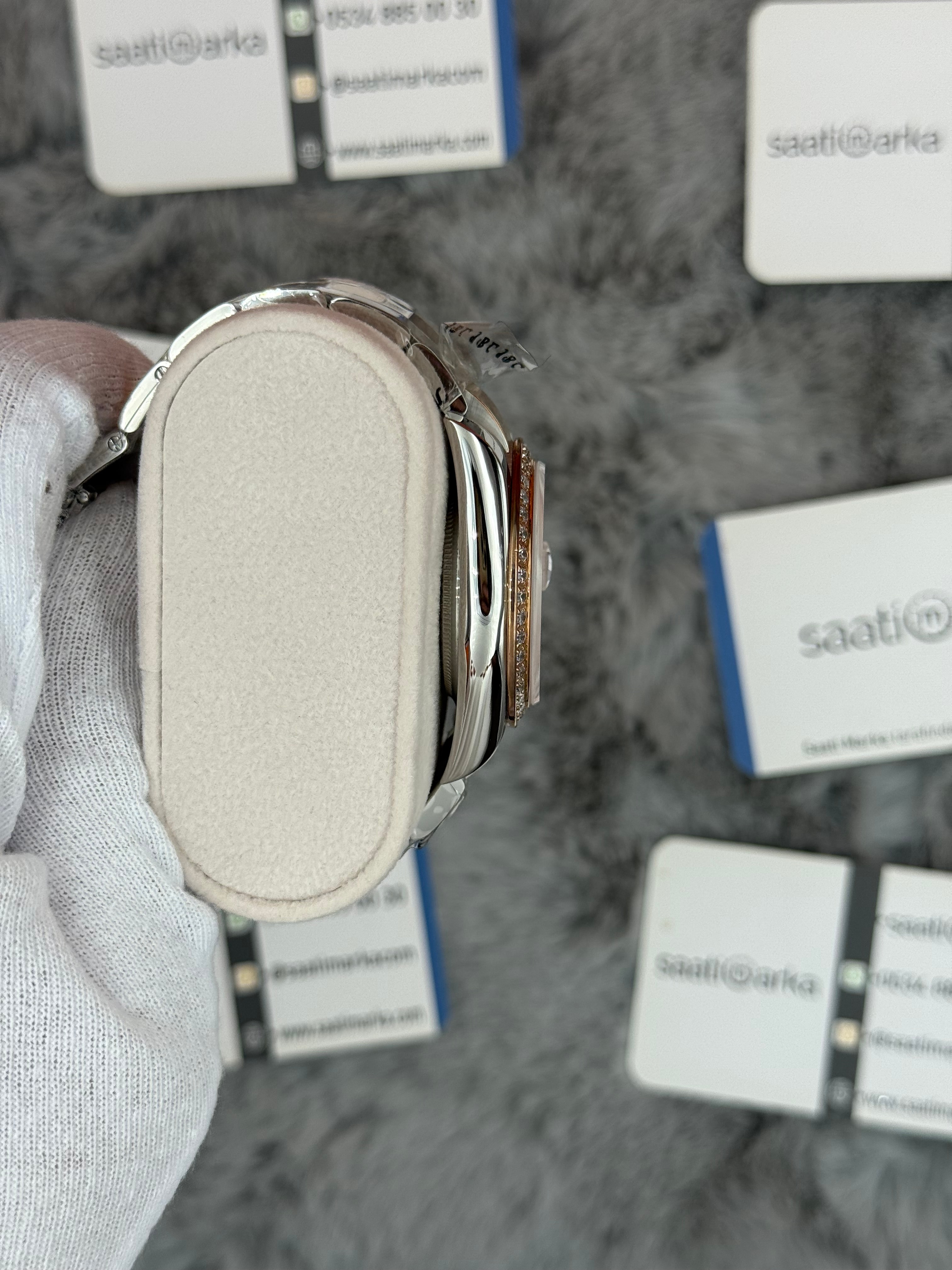 ROLEX Datejust 36mm rose kadran taşlı bezel silver kasa rose silver oyster kordon