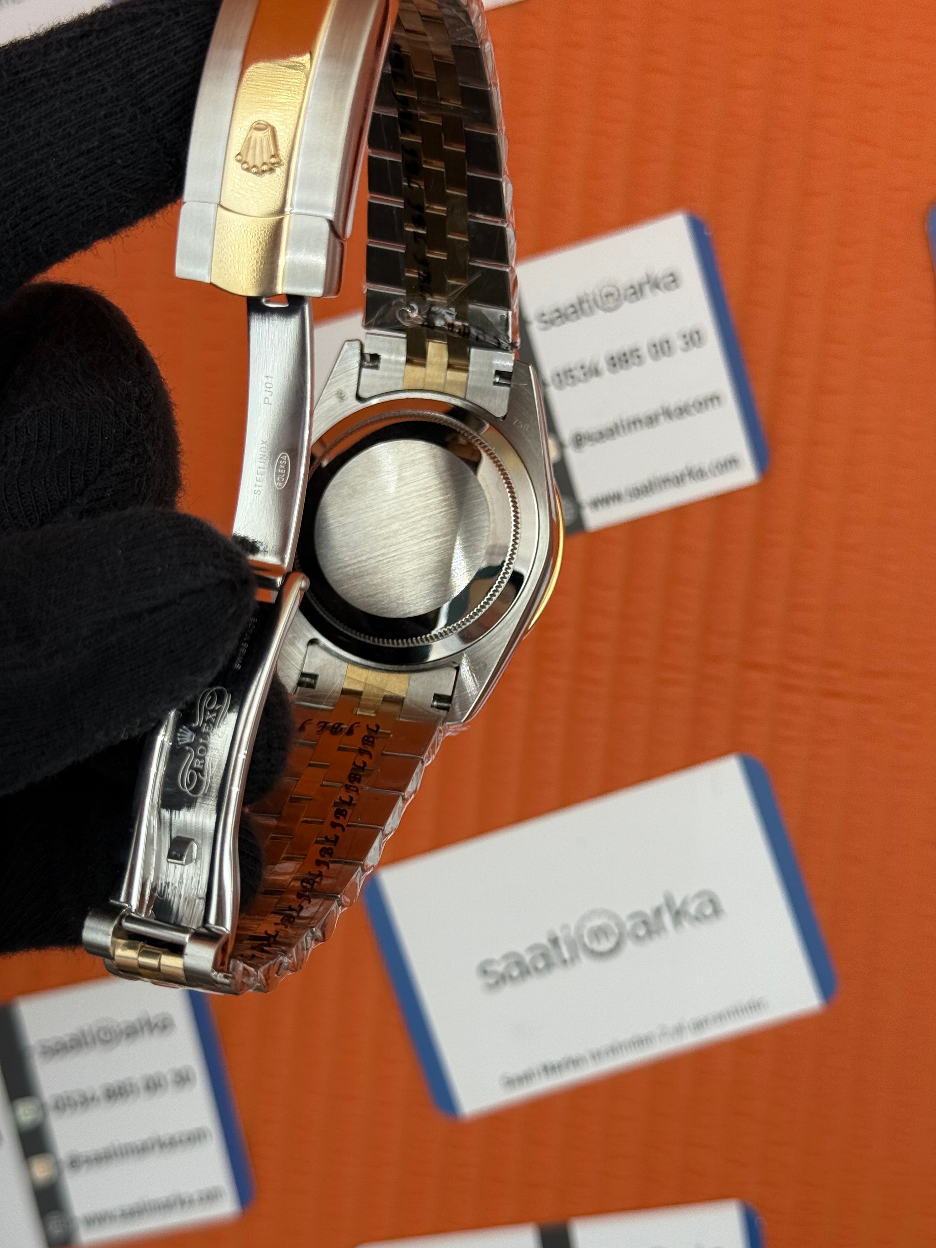 ROLEX Datejust taşlı bezel champagne dial gold silver jubilee krodon