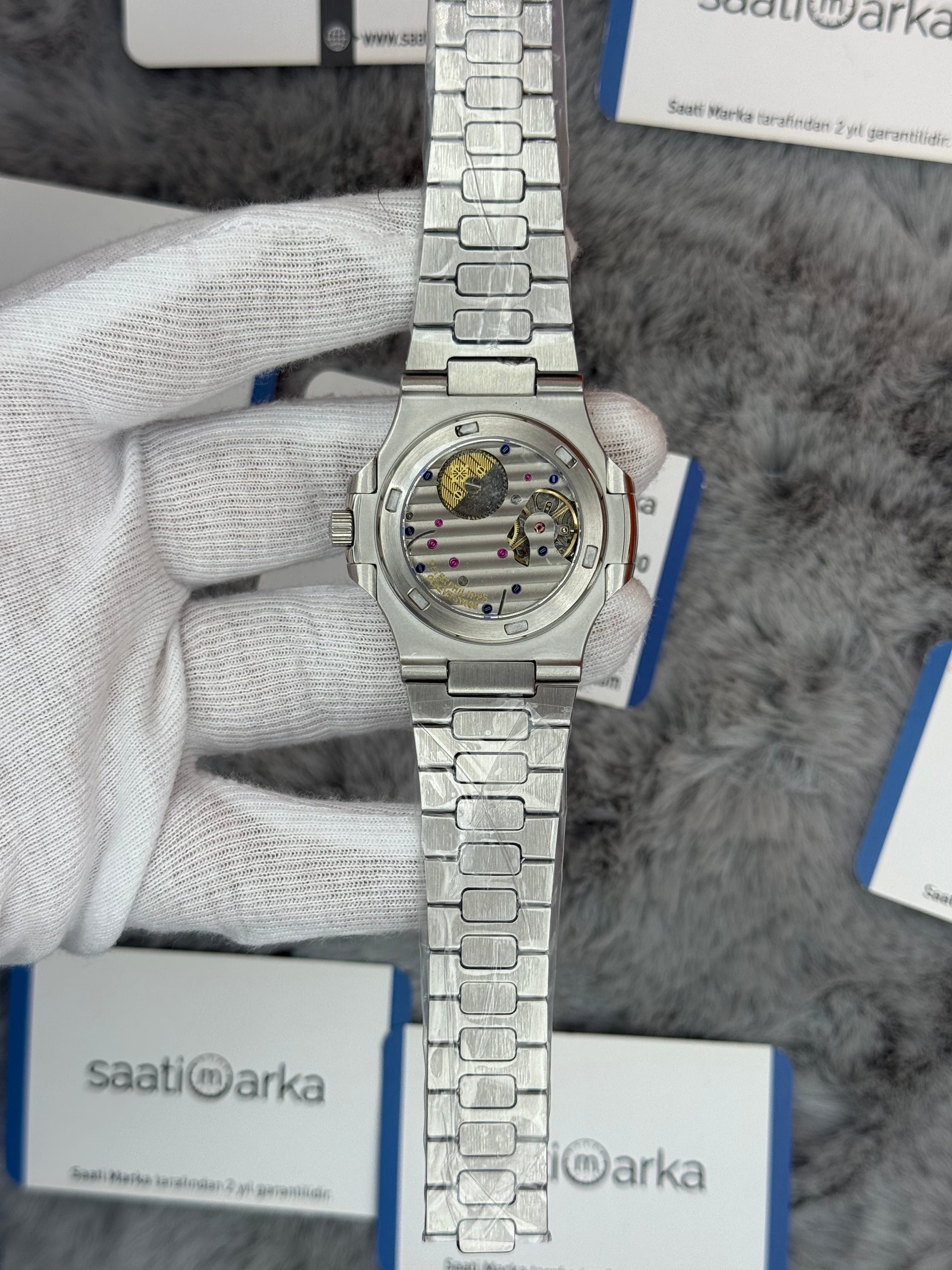 PATEK PHİLİPPE nautilus moontphase 5712 kahverengi kadran silver kasa kordon 40mm erkek kol saati