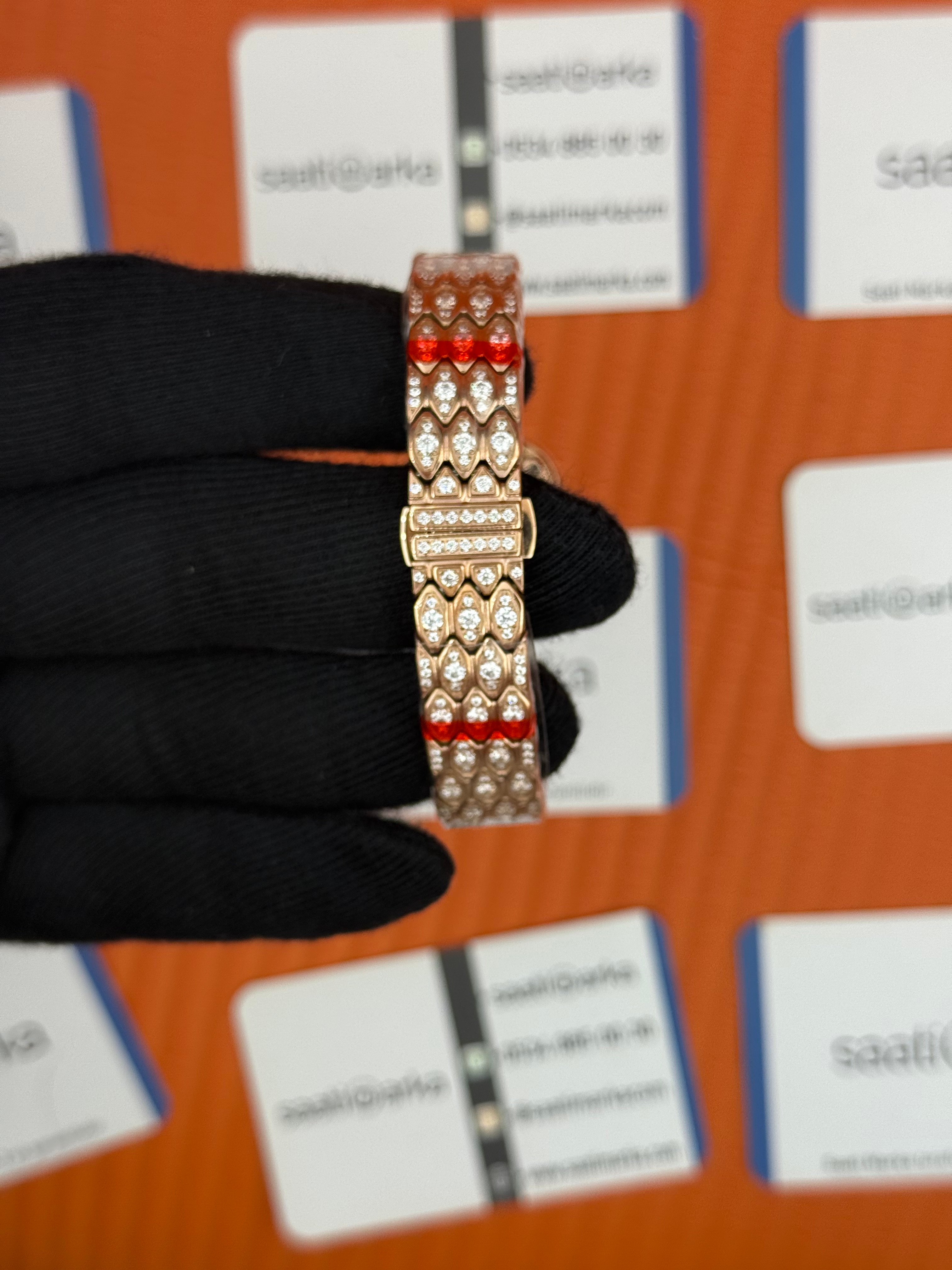 BVLGARİ serpenti seduttori full diamond rose kasa kordon kadın kol saati