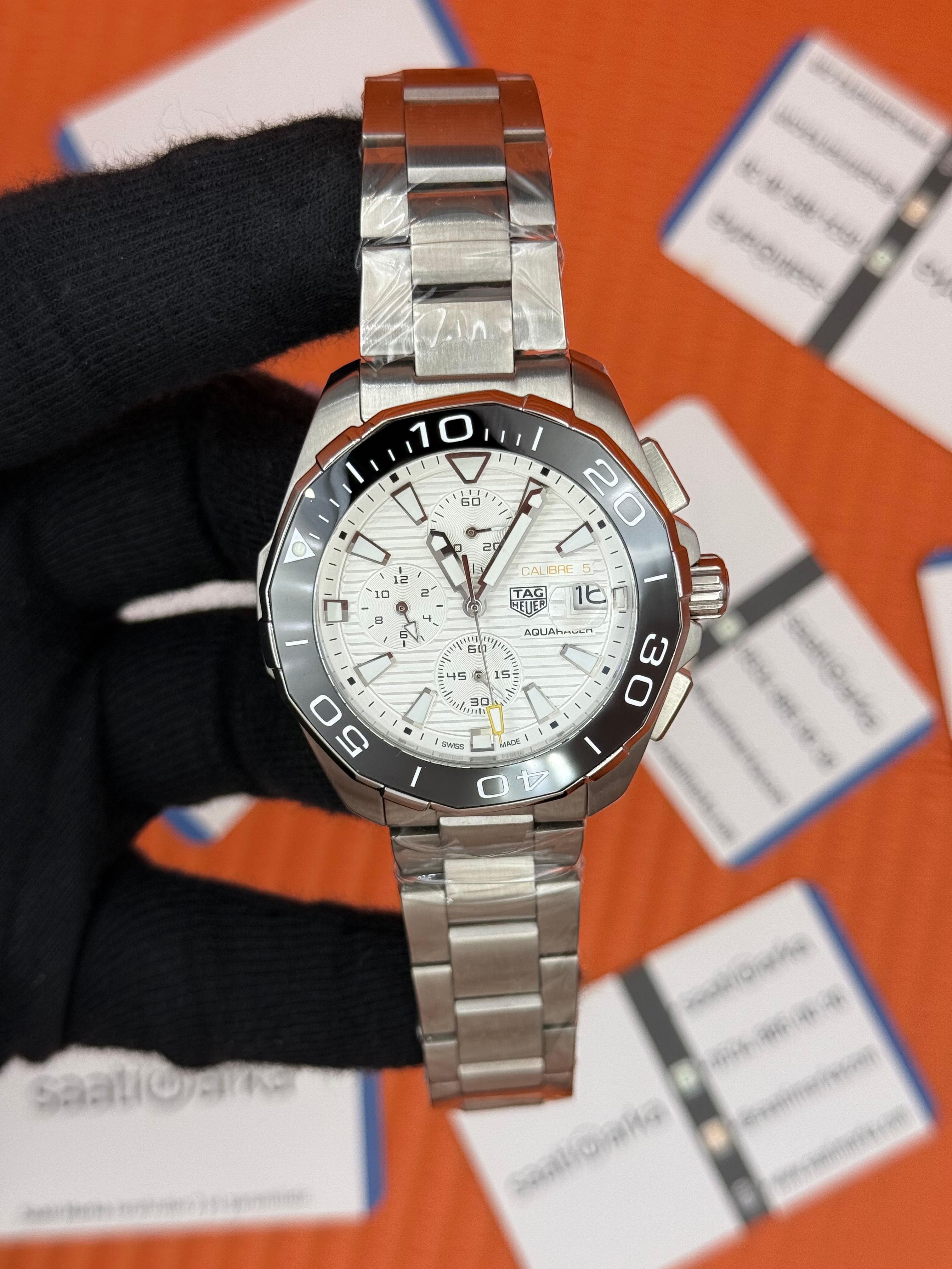 TAGHEUER GALİBRE 16 AQUARACER BEYAZ KADRAN SİYAH BEZEL 