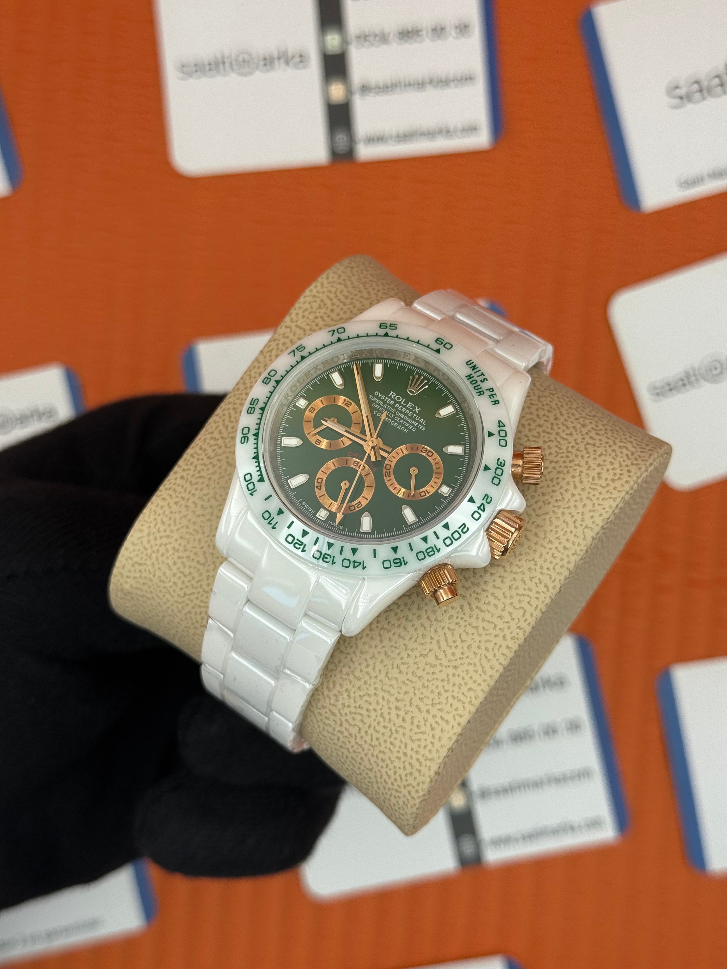 ROLEX Daytona green dial SERAMİK kasa-kordon