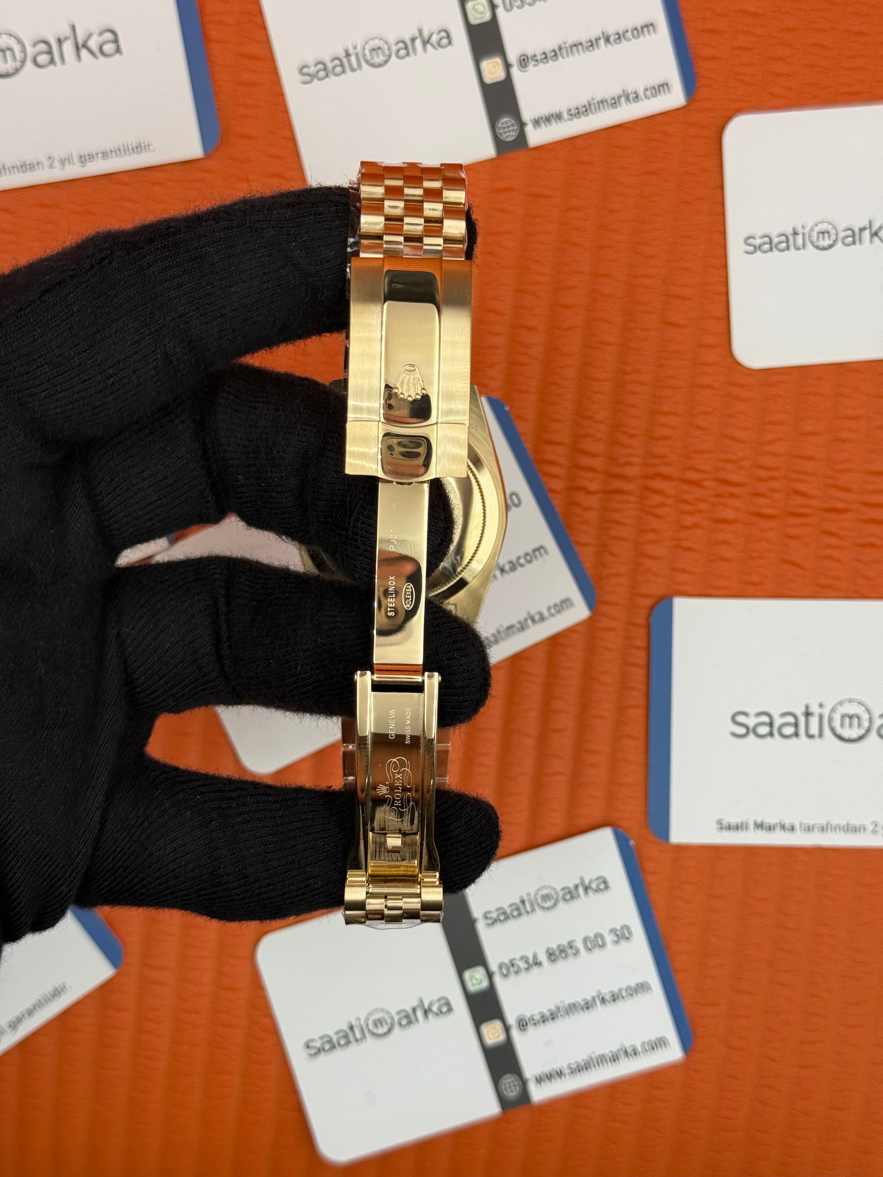 ROELX Day Date roma rakamlı siyah kadran jubilee kordon