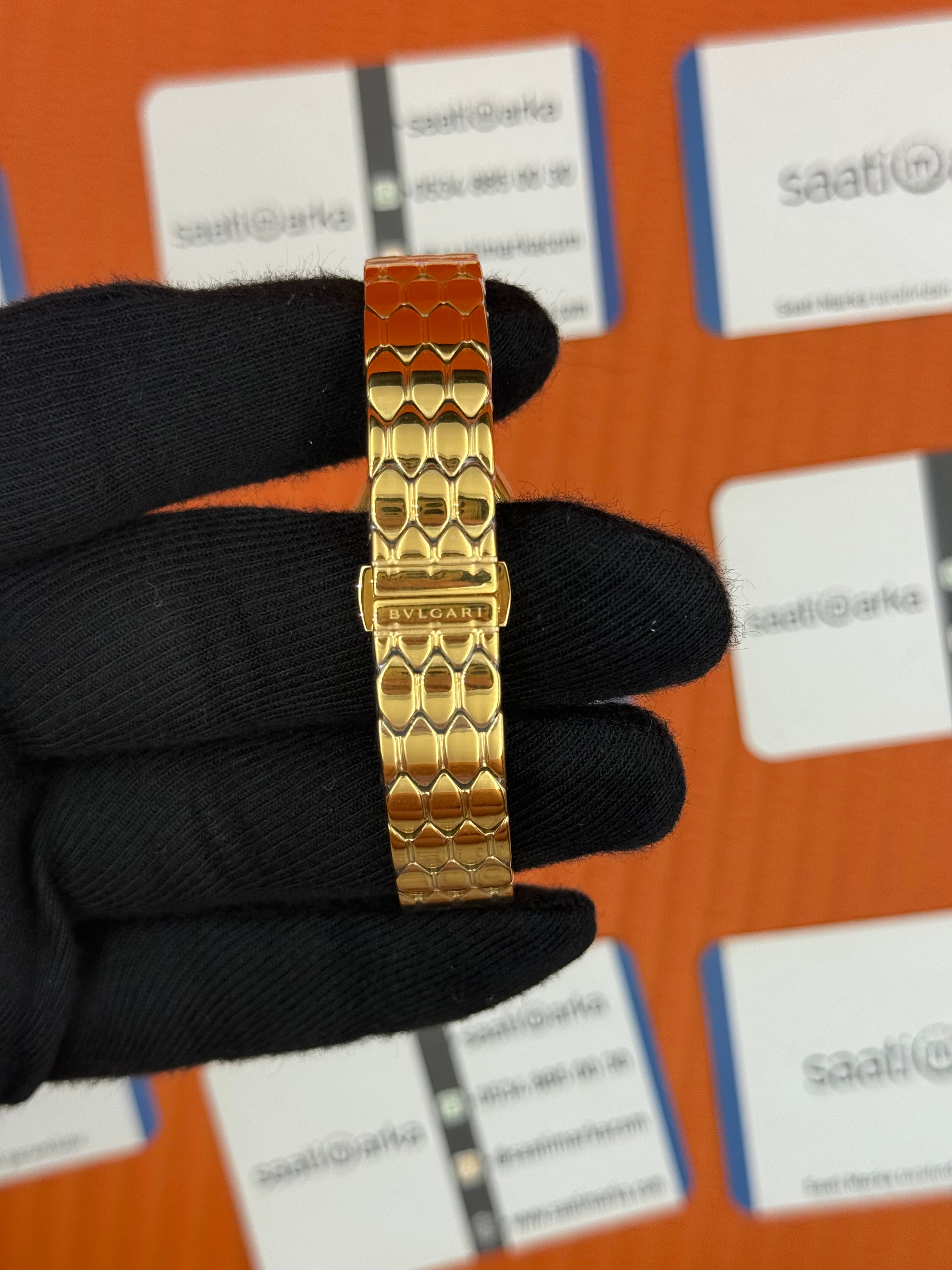 BVLGARİ serpenti seduttori siyah kadran gold kasa kordon kadın kol saati