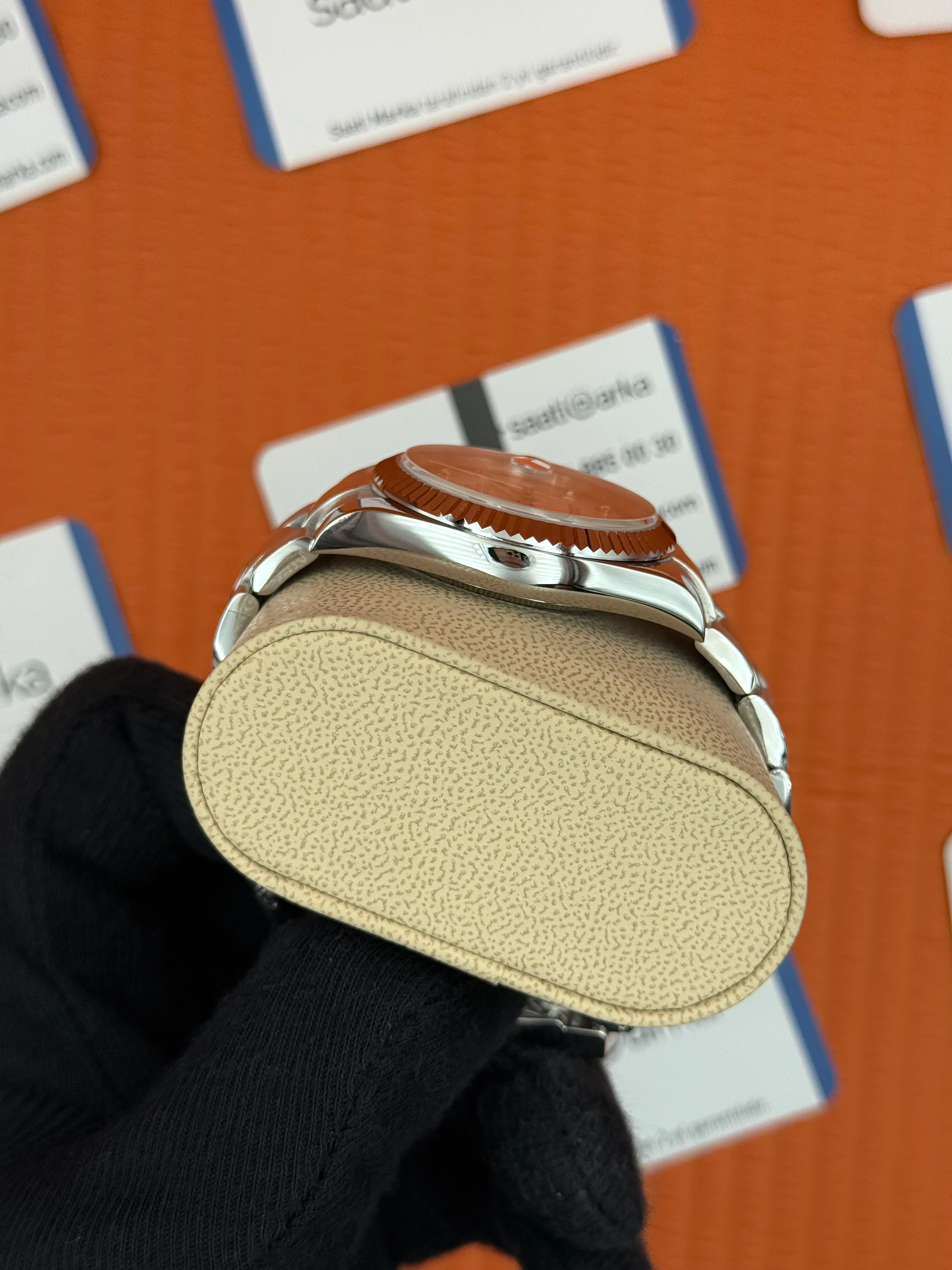 ROLEX Datejust baget taşlı white dial silver oyster kordon