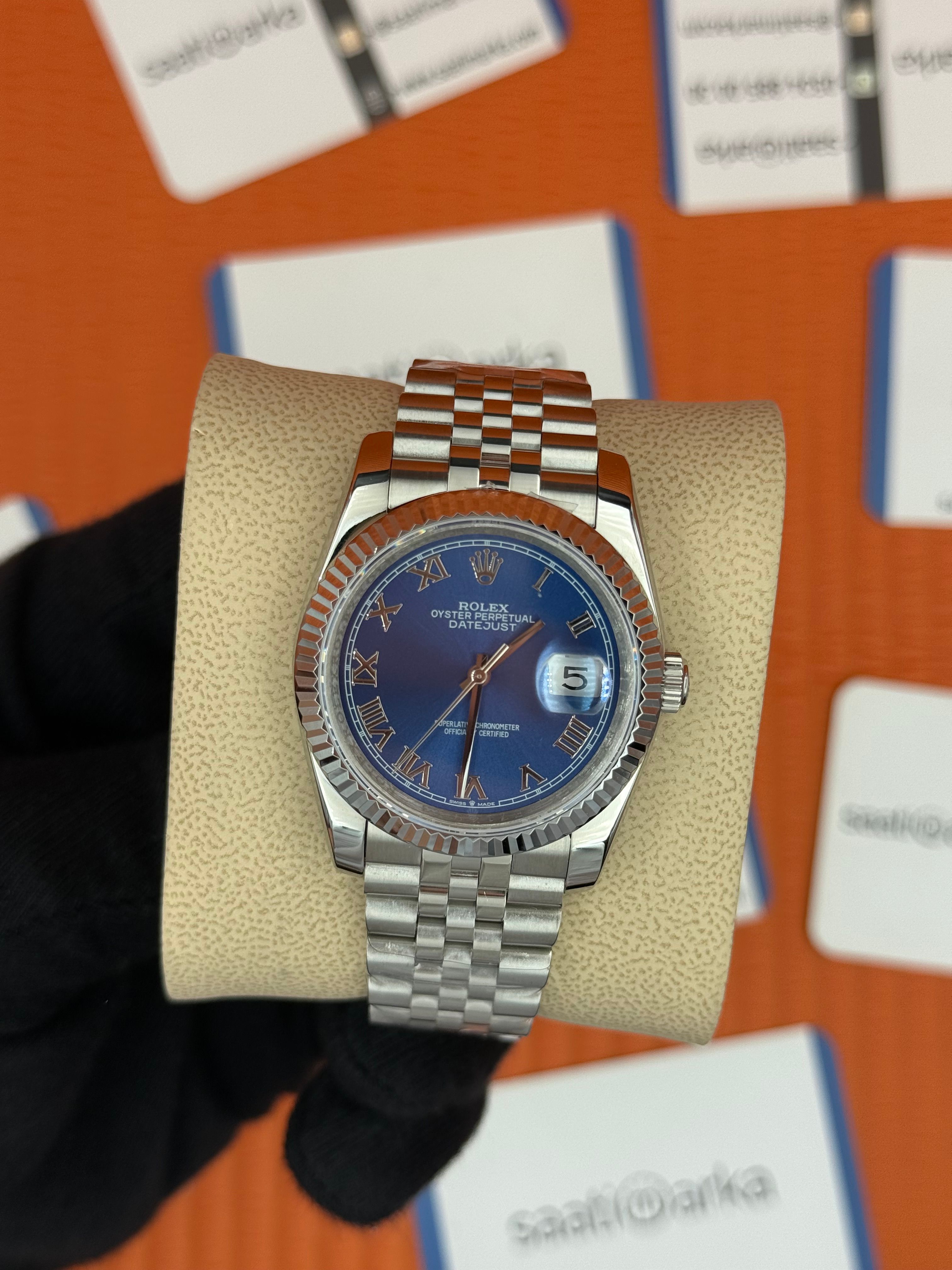 ROLEX datejust 36mm mavi kadran silver jubilee kordon