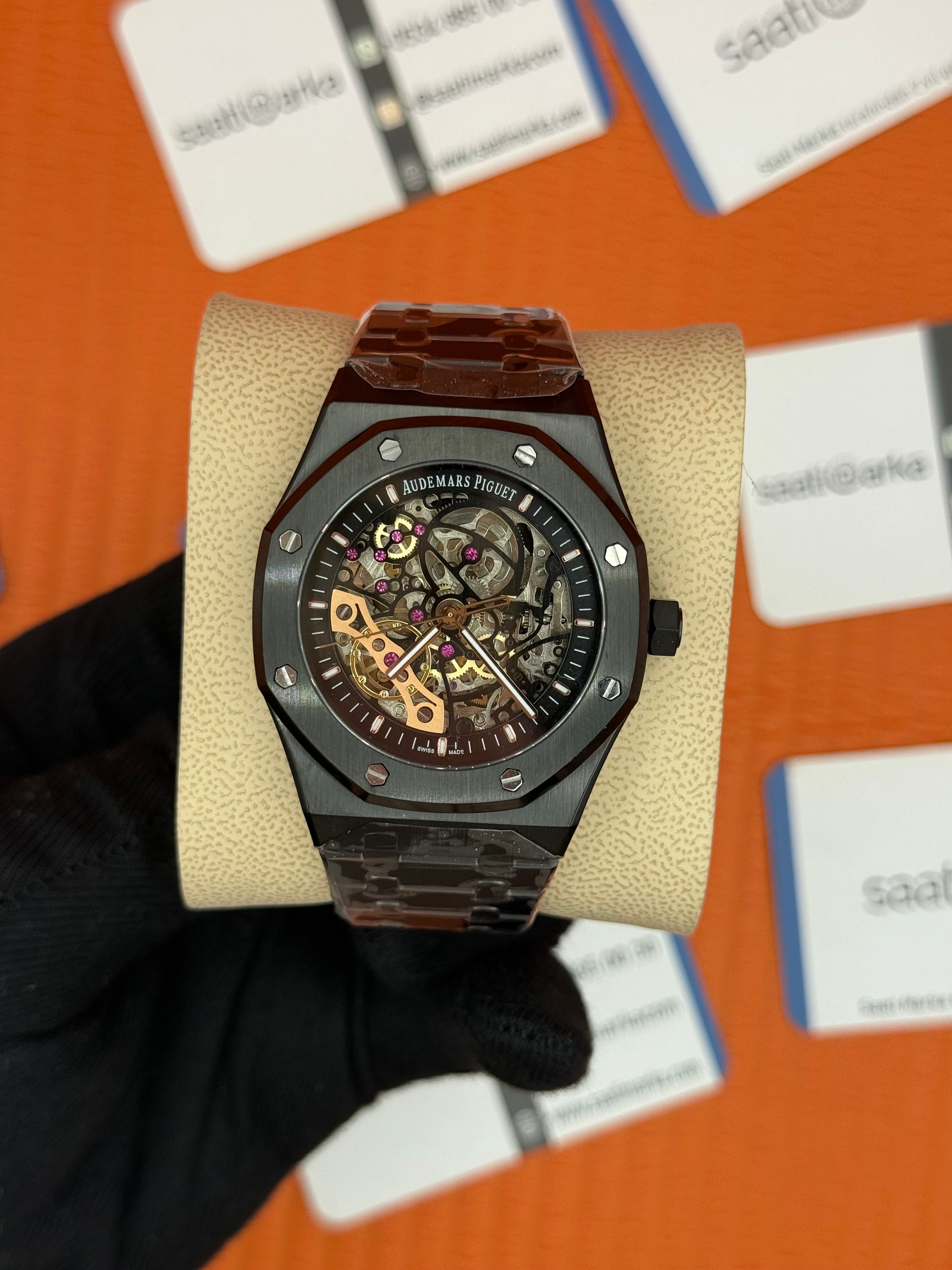 AUDEMARS PİGUET SEKELTON DİAL FULL BLACK AUTOMATİC MEKANİZMA 