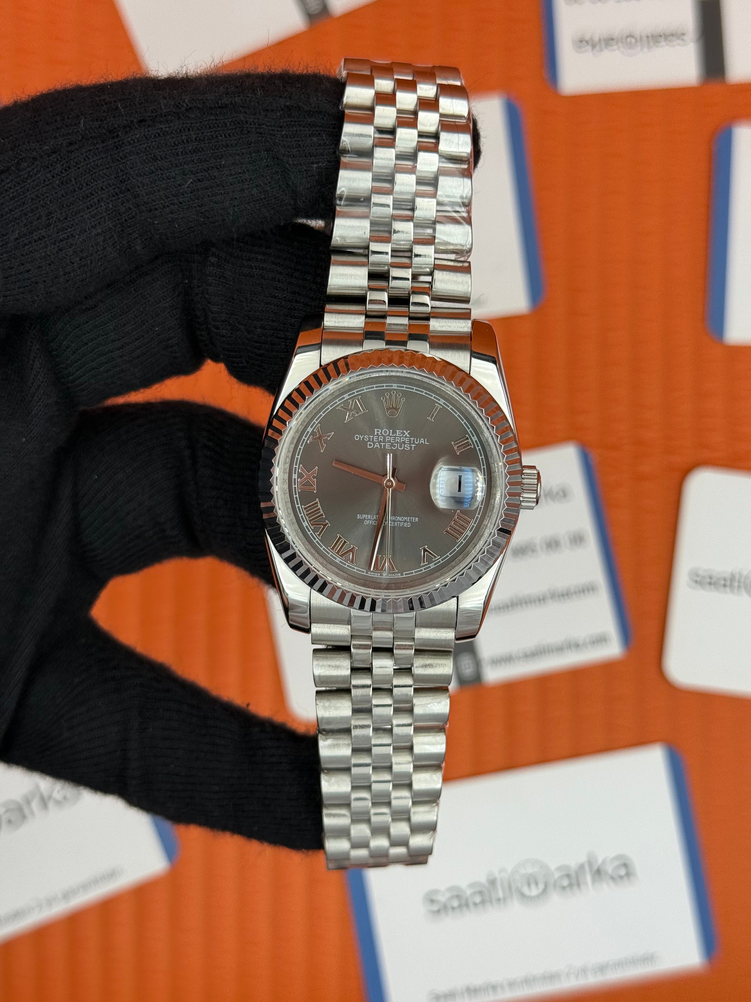 ROLEX datejust 36mm gri kadran silver jubilee kordon