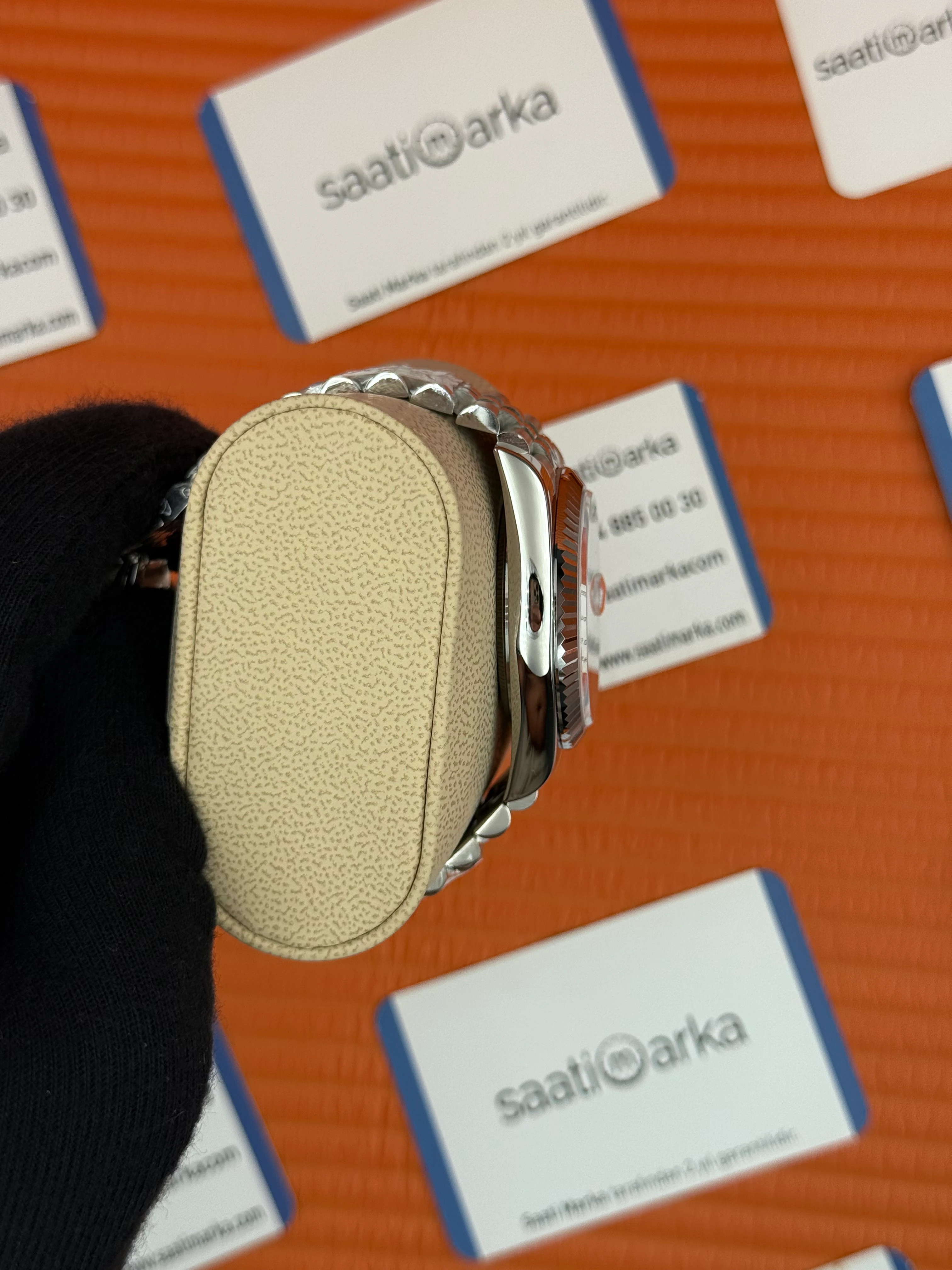 ROLEX Day Date roma rakamlı buz mavisi kadran silver jubilee kordon