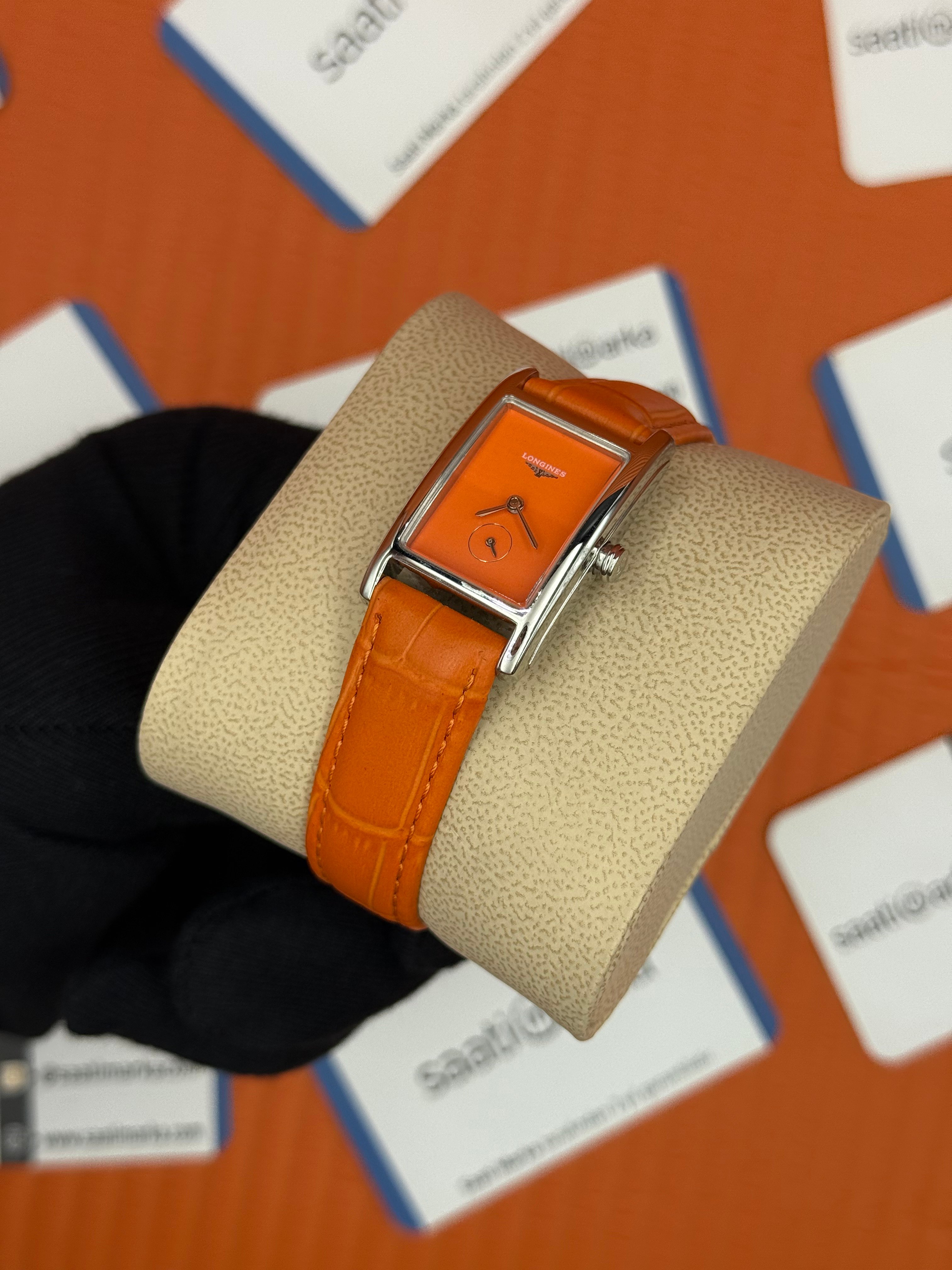 LONGINES DOLCEVİTA L551249922 TURUNCU DERİ KORDON TURUNCU KADRAN SİLVER KASA 