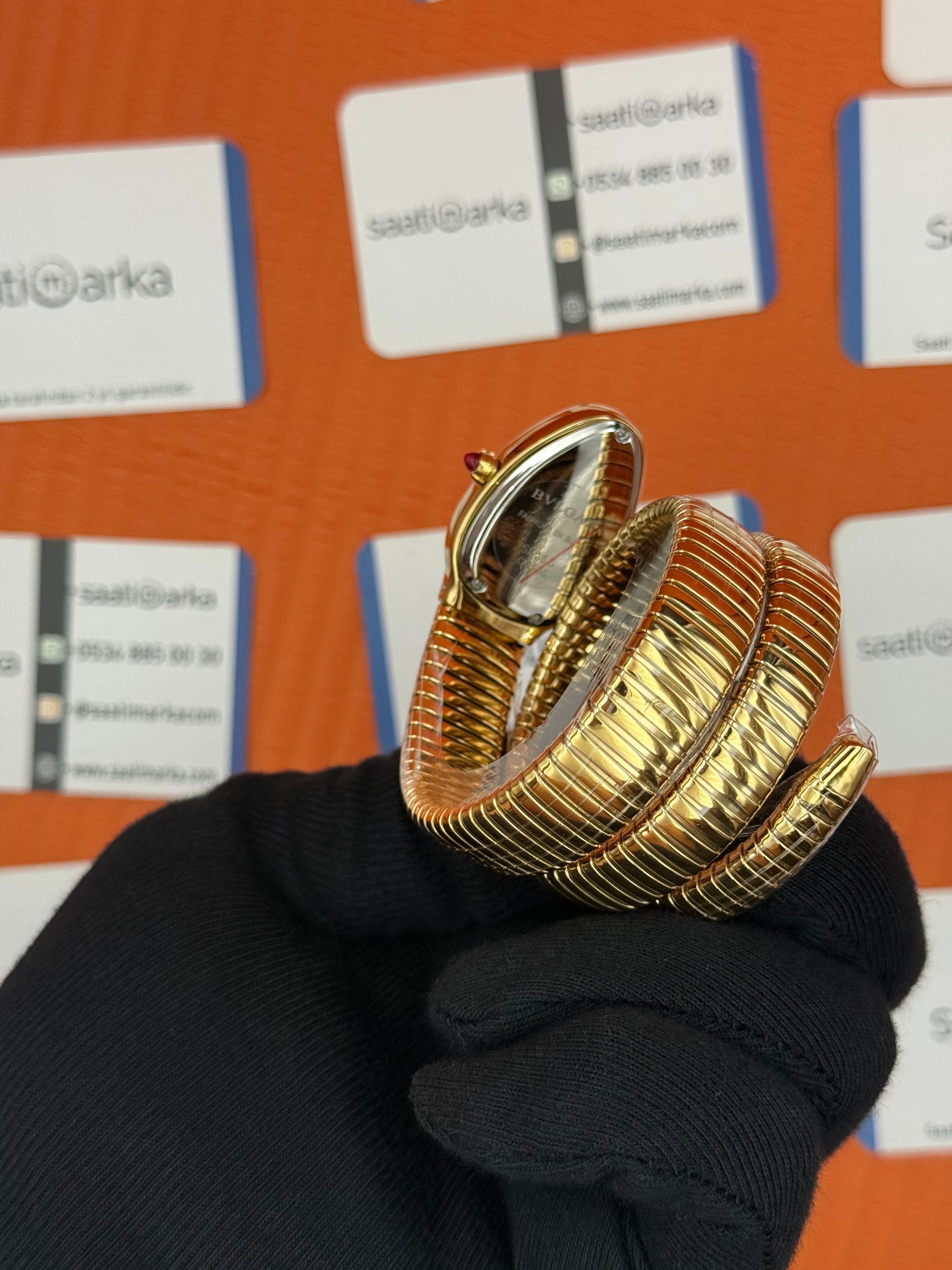 BVLGARİ serpenti çift sarma gold kordon şampanya kadran kadın kol saati