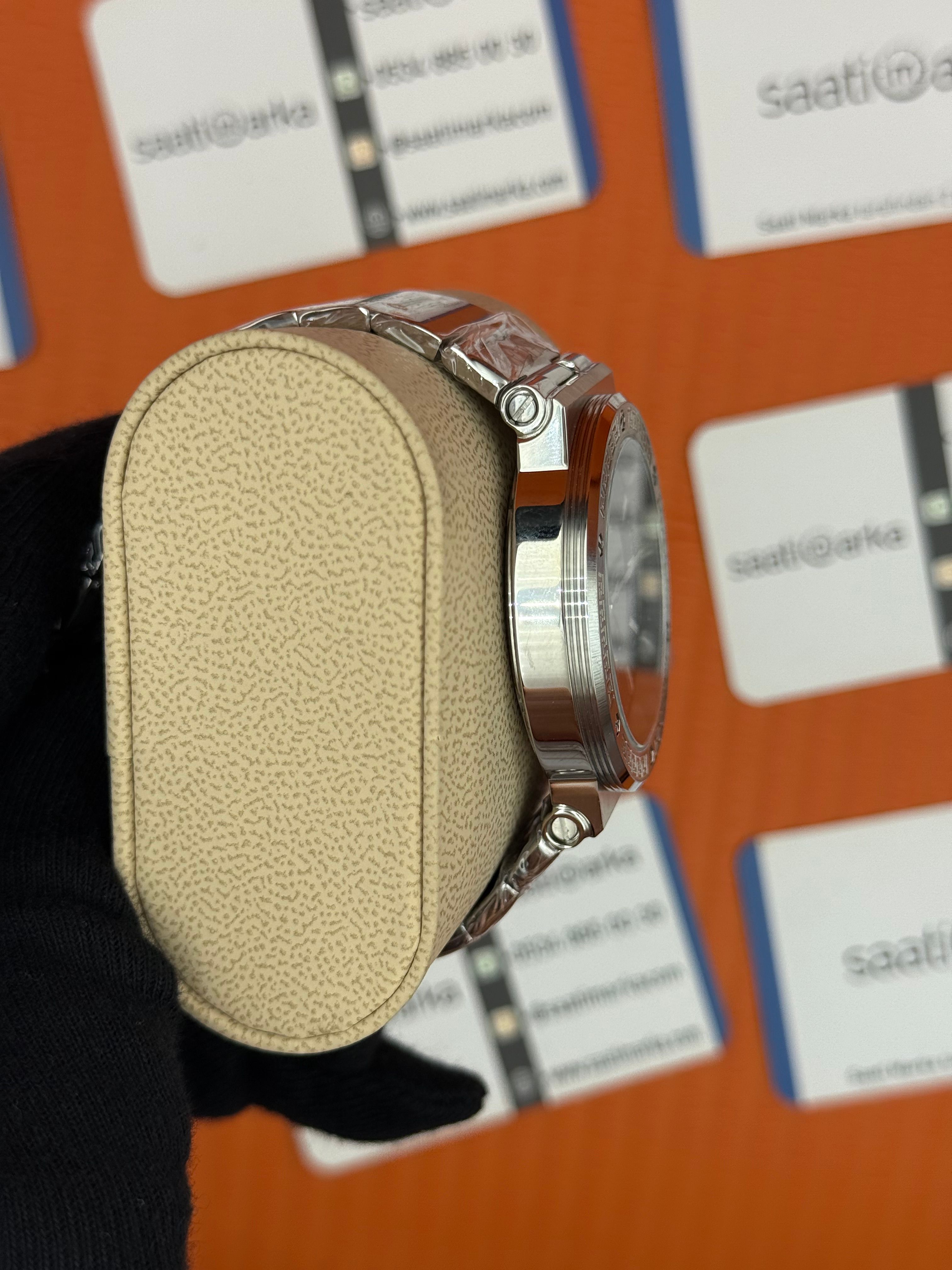 VERSACE mavi kadran silver kasa kordon erkek kol saati