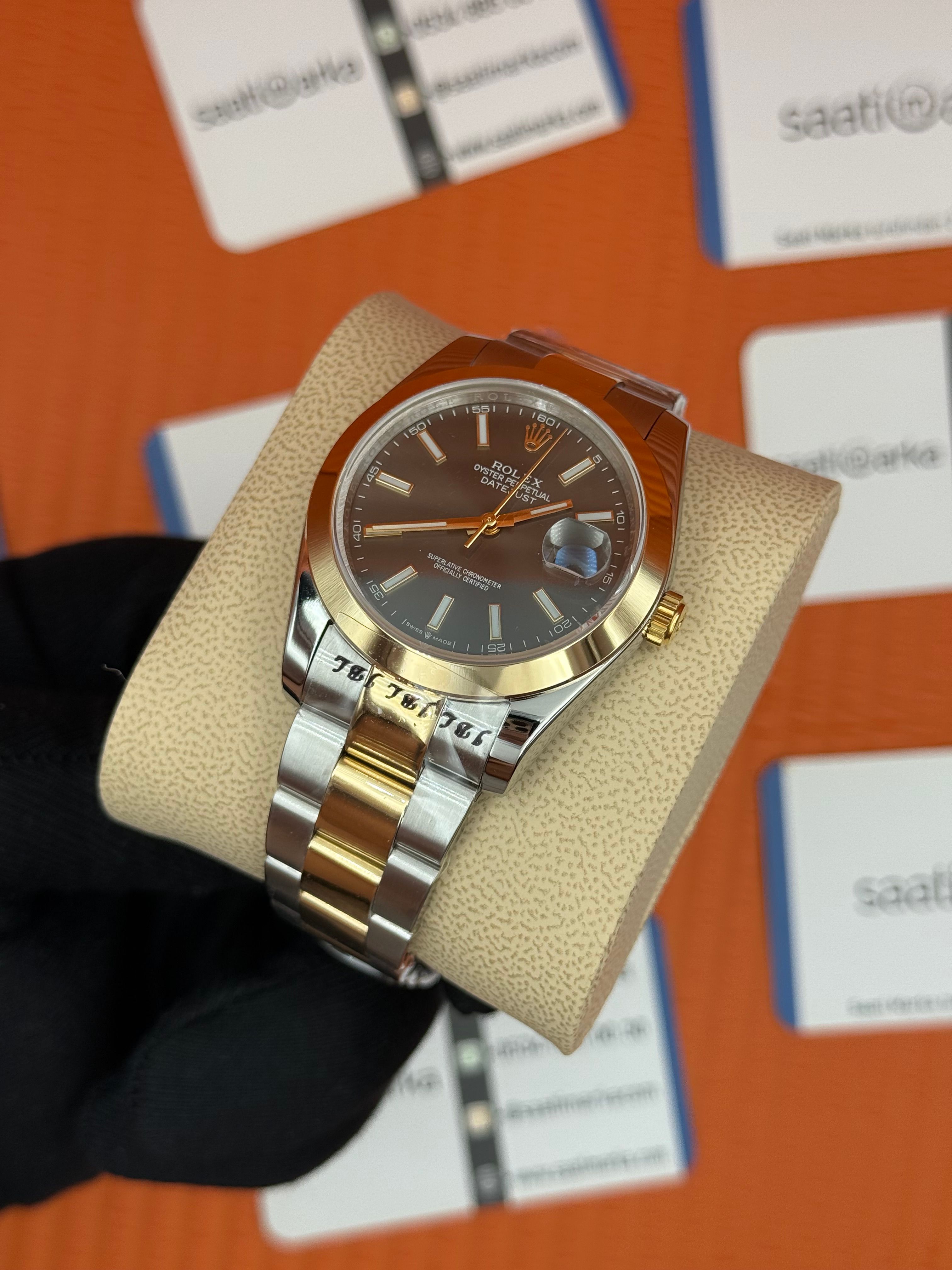 ROLEX Datejust gray dial gold silver kasa-kordon oyster