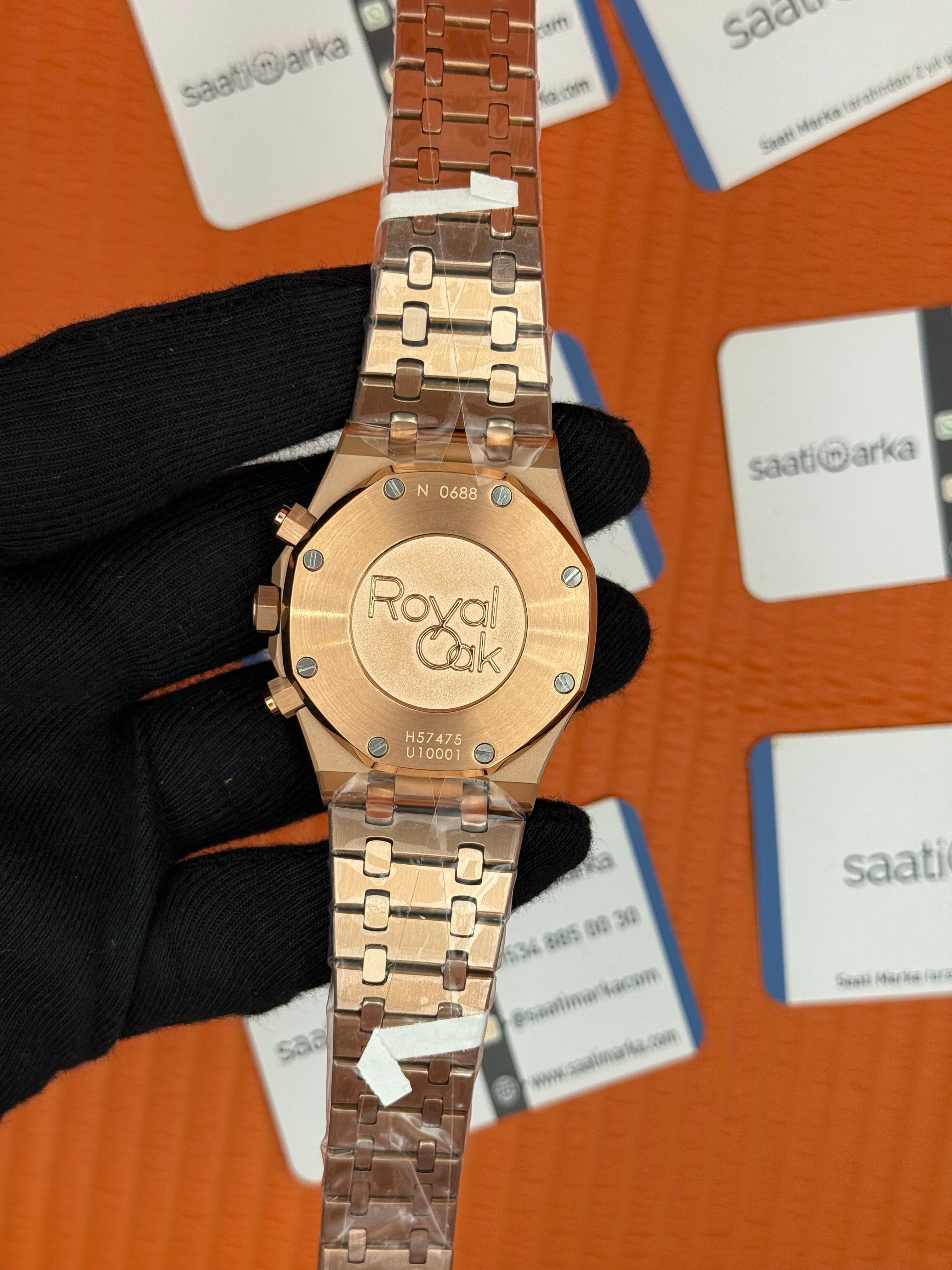 AUDEMARS PİGUET CHOCOLATE DİAL ROSE KASA KORDON ROYAL OAK