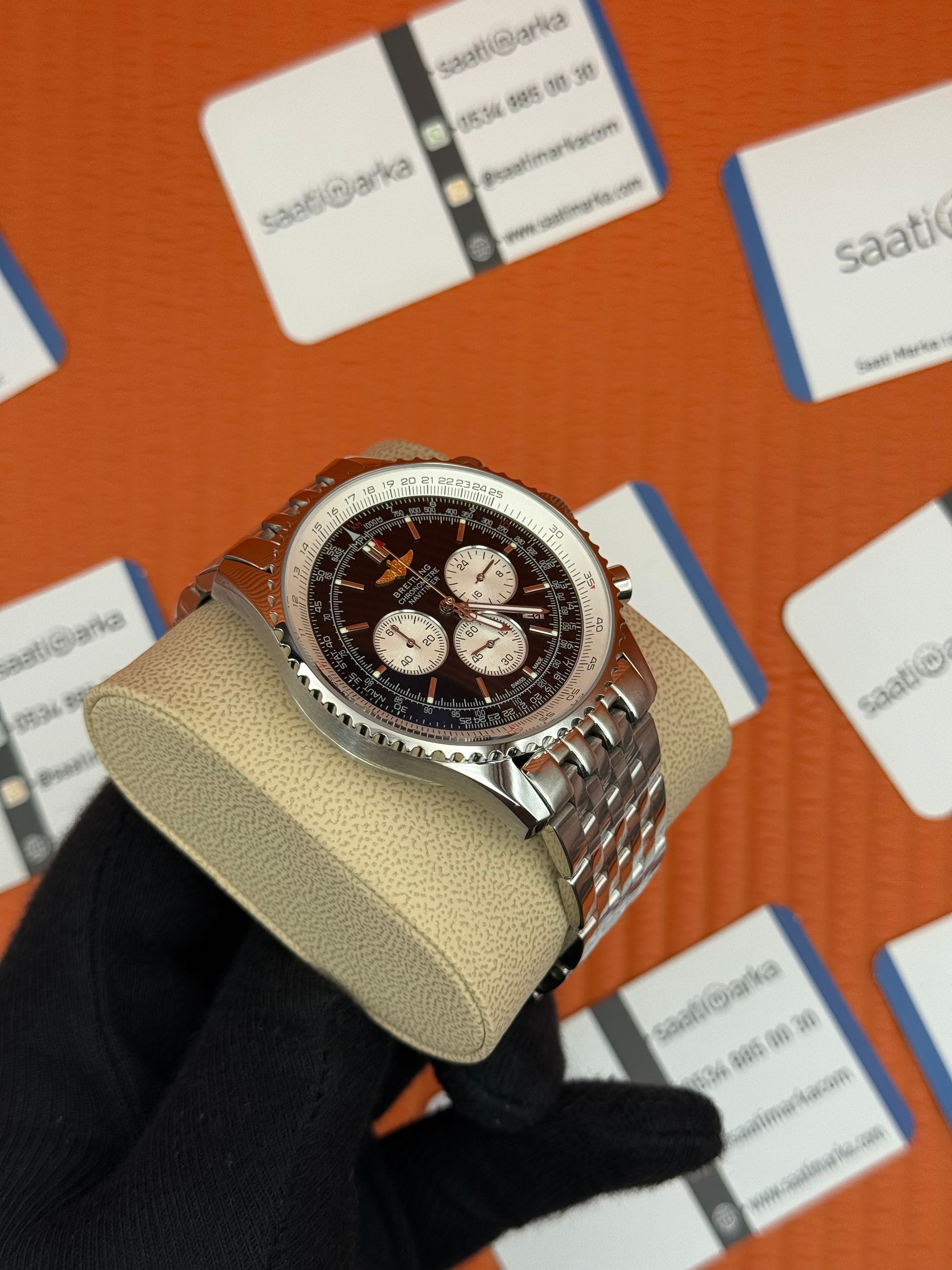 BREITLING Navitimer siyah kadran çelik kasa-kordon