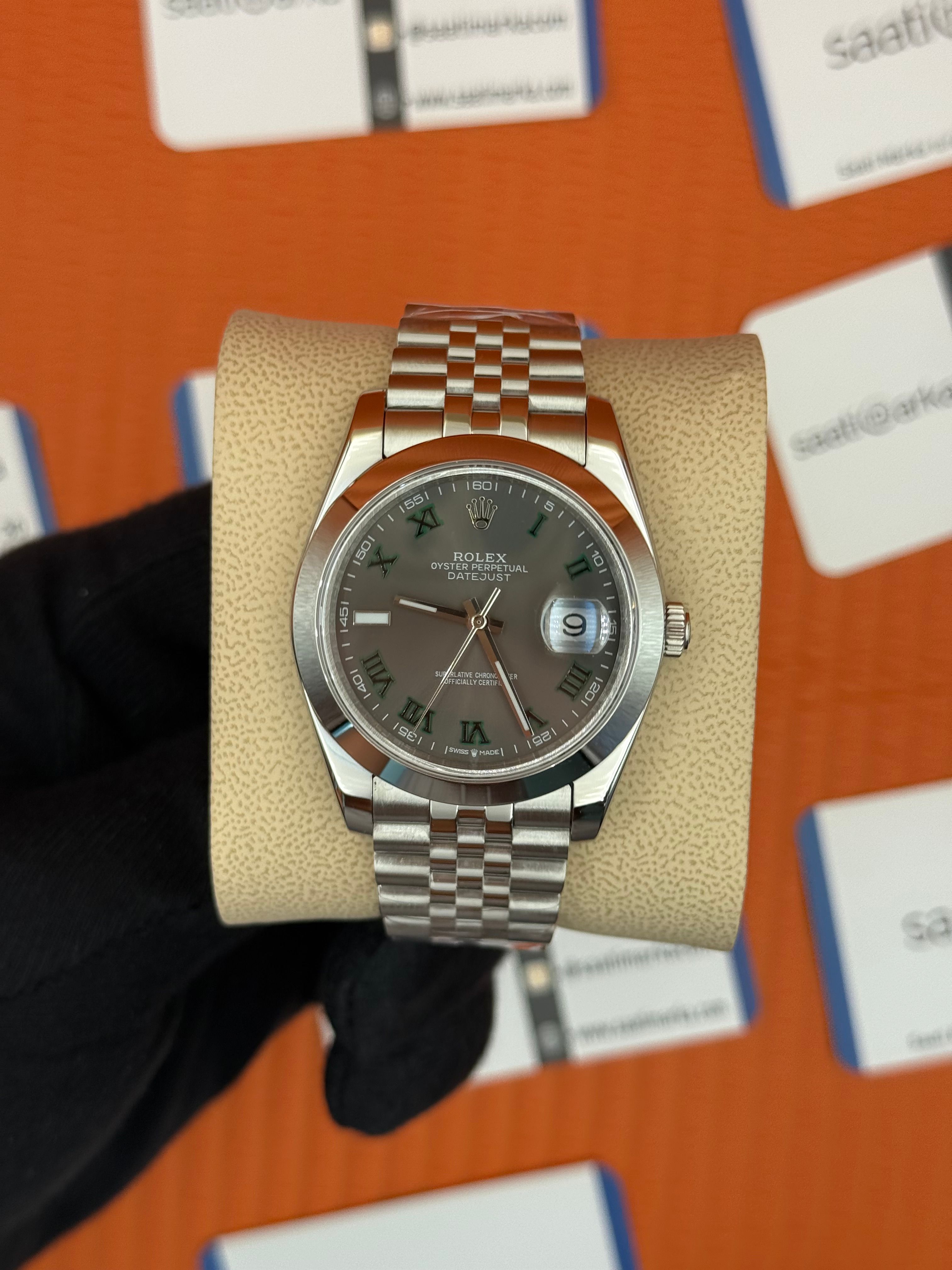 ROLEX Datejust wimbledon grey dial silver jubilee kordon