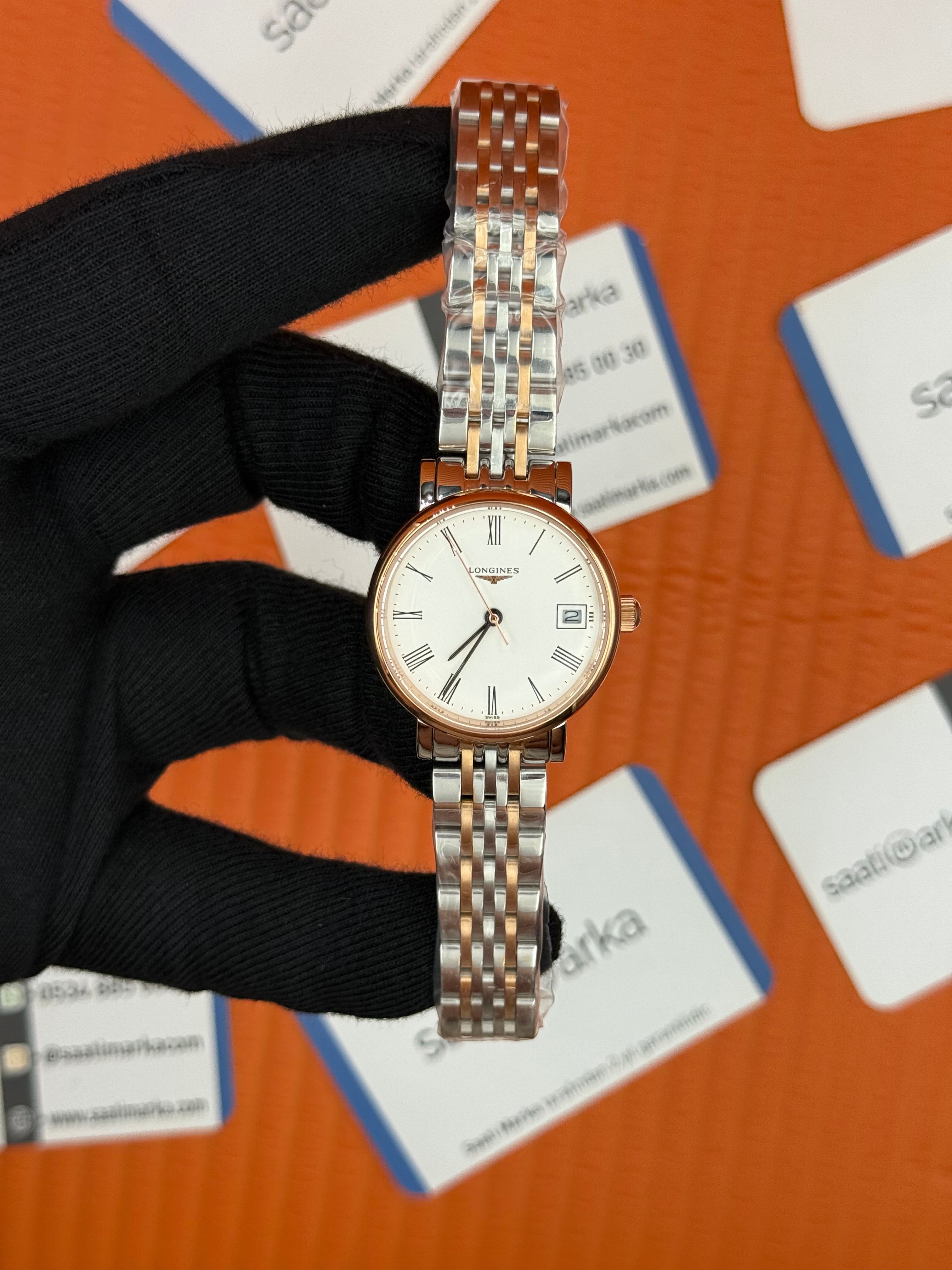 LONGİNES L43095117 beyaz roma rakamlı kadran rose silver kasa kordon