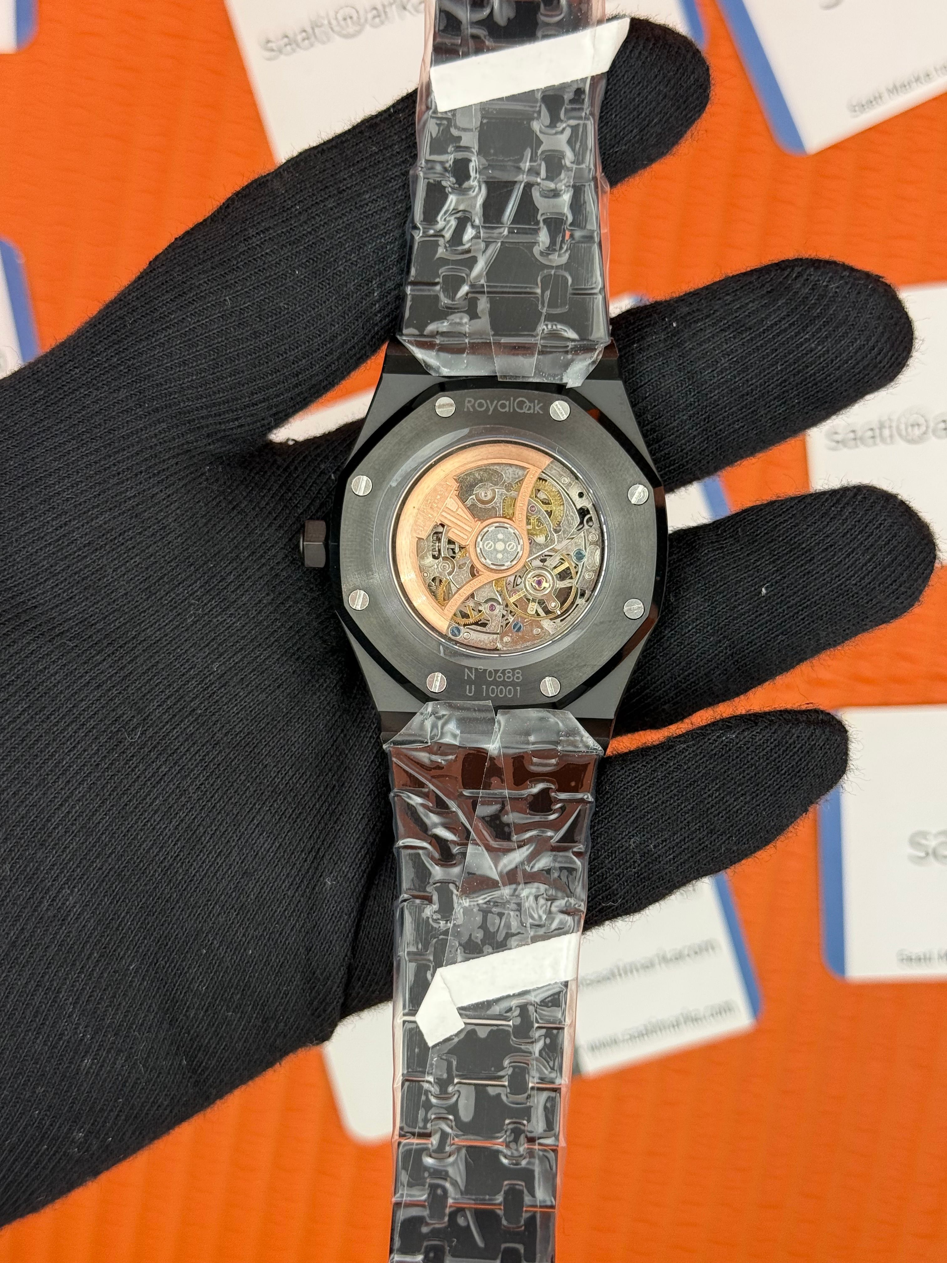 AUDEMARS PİGUET SEKELTON DİAL FULL BLACK AUTOMATİC MEKANİZMA 
