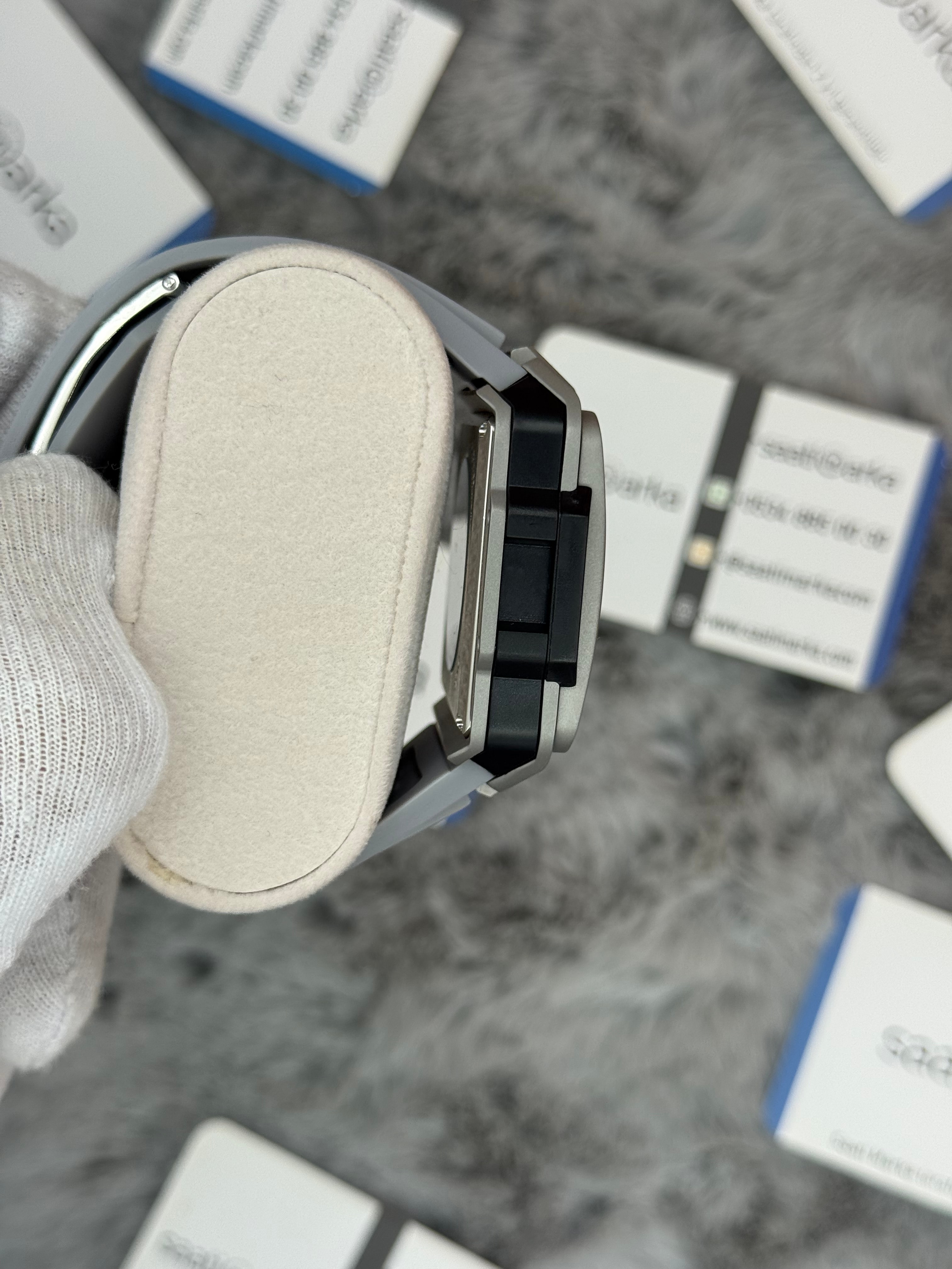 HUBLOT square bang tourbillon 42mm silver kasa gri kauçuk kordon erkek kol saati