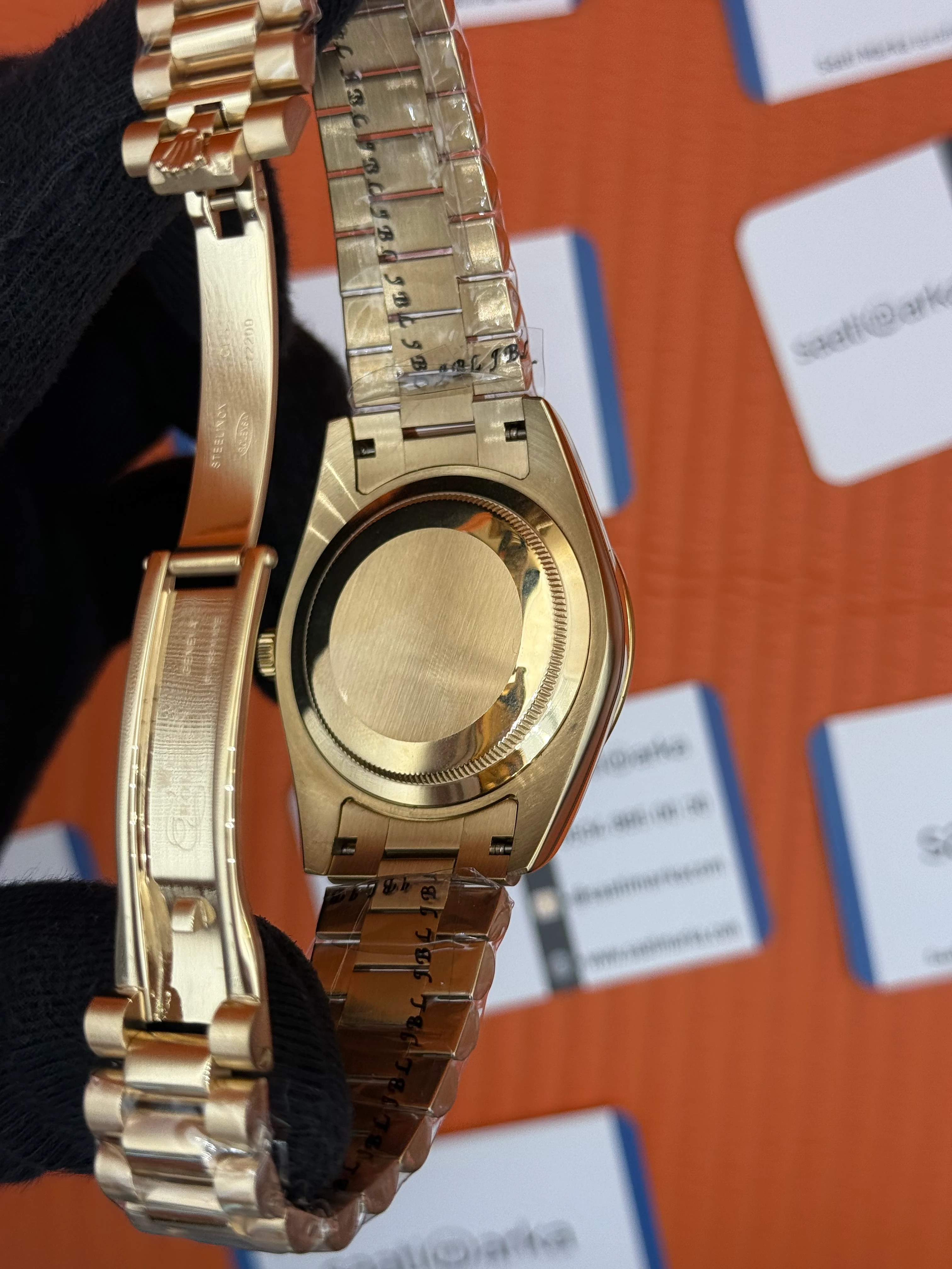 ROLEX Day Date taşlı kadran-bezel gold president kordon