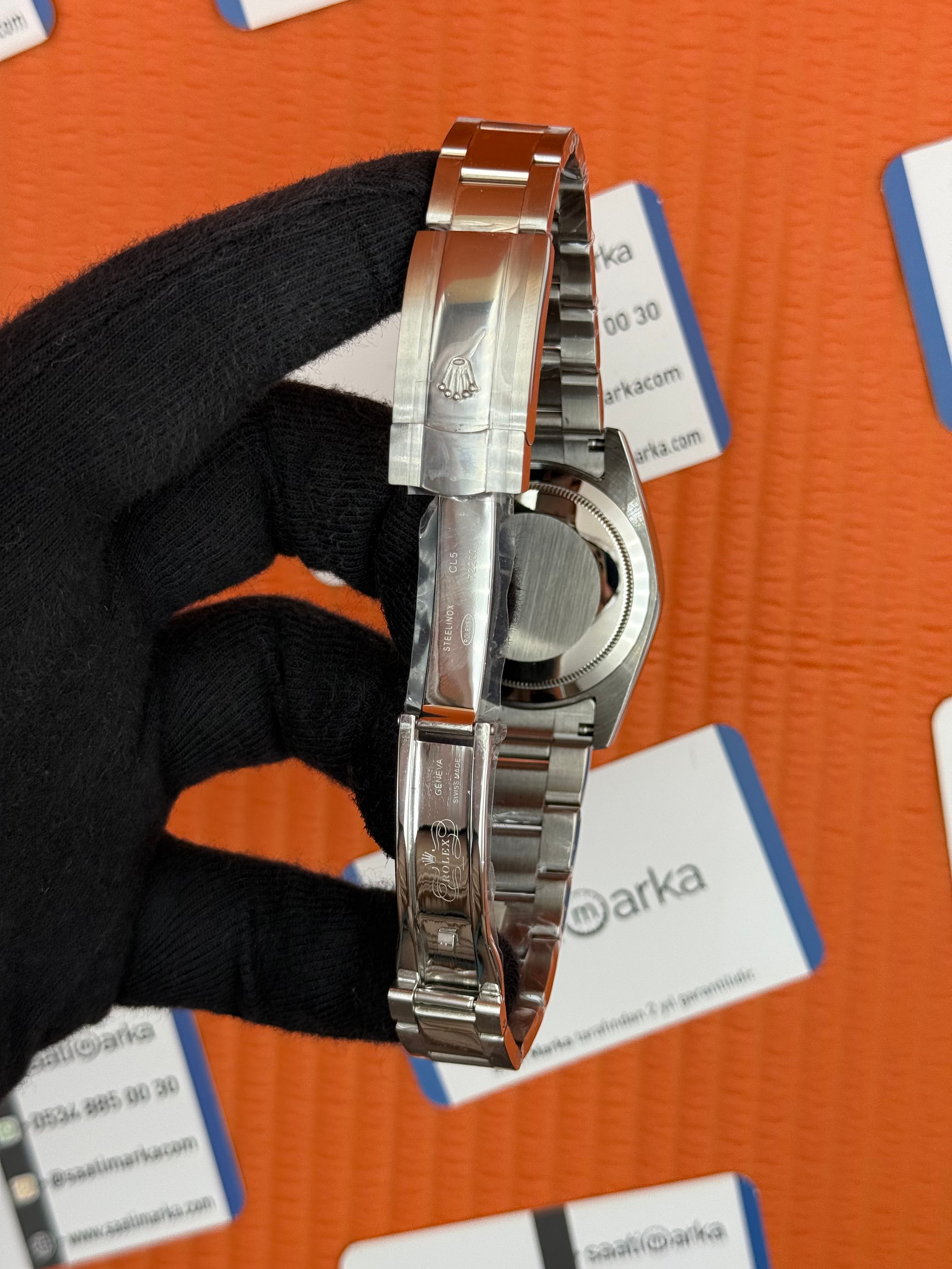 ROLEX Datejust blue dial silver oyster kordon