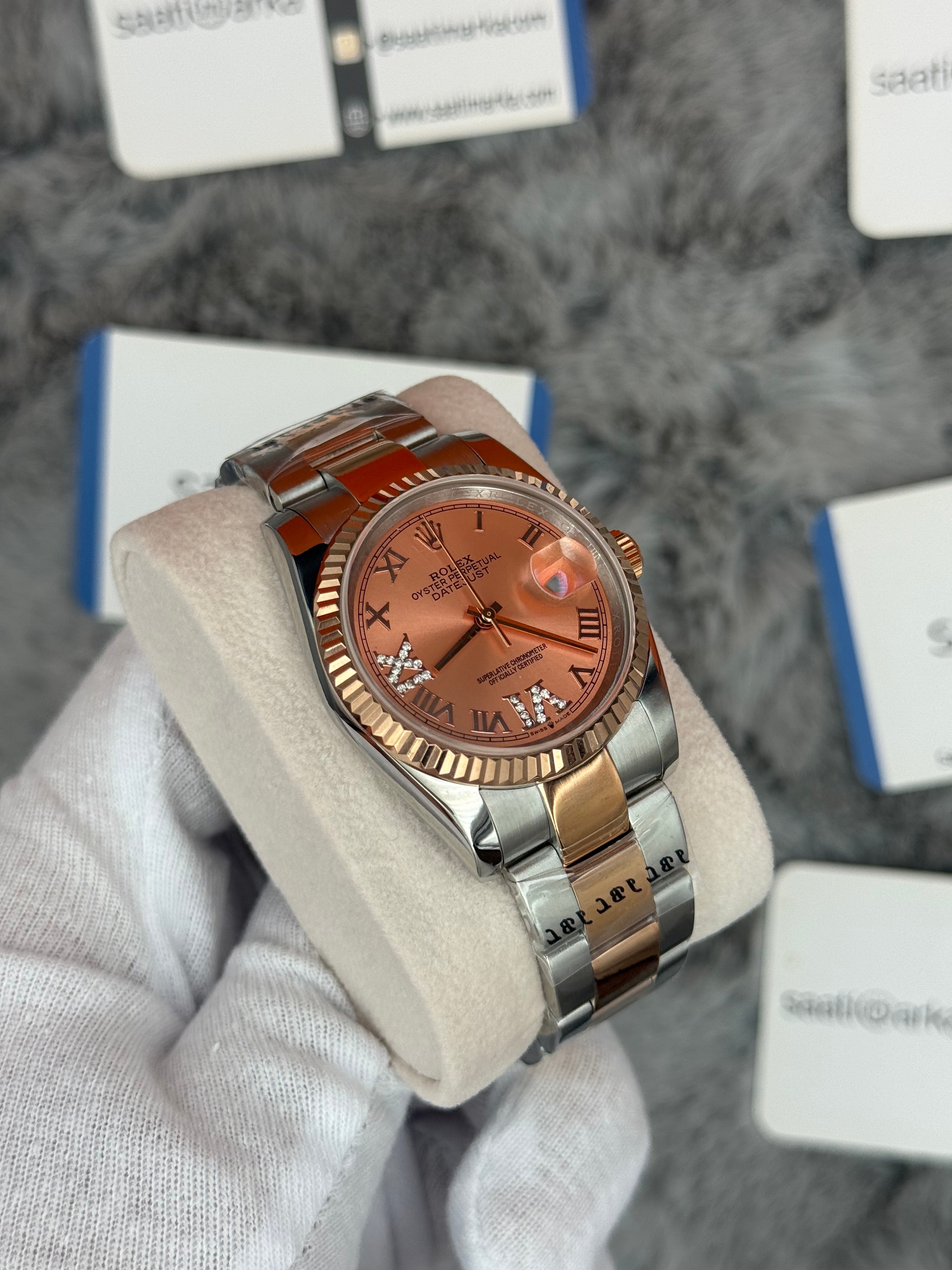 ROLEX datejust 36mm rose kadran silver kasa rose silver oyster kordon 