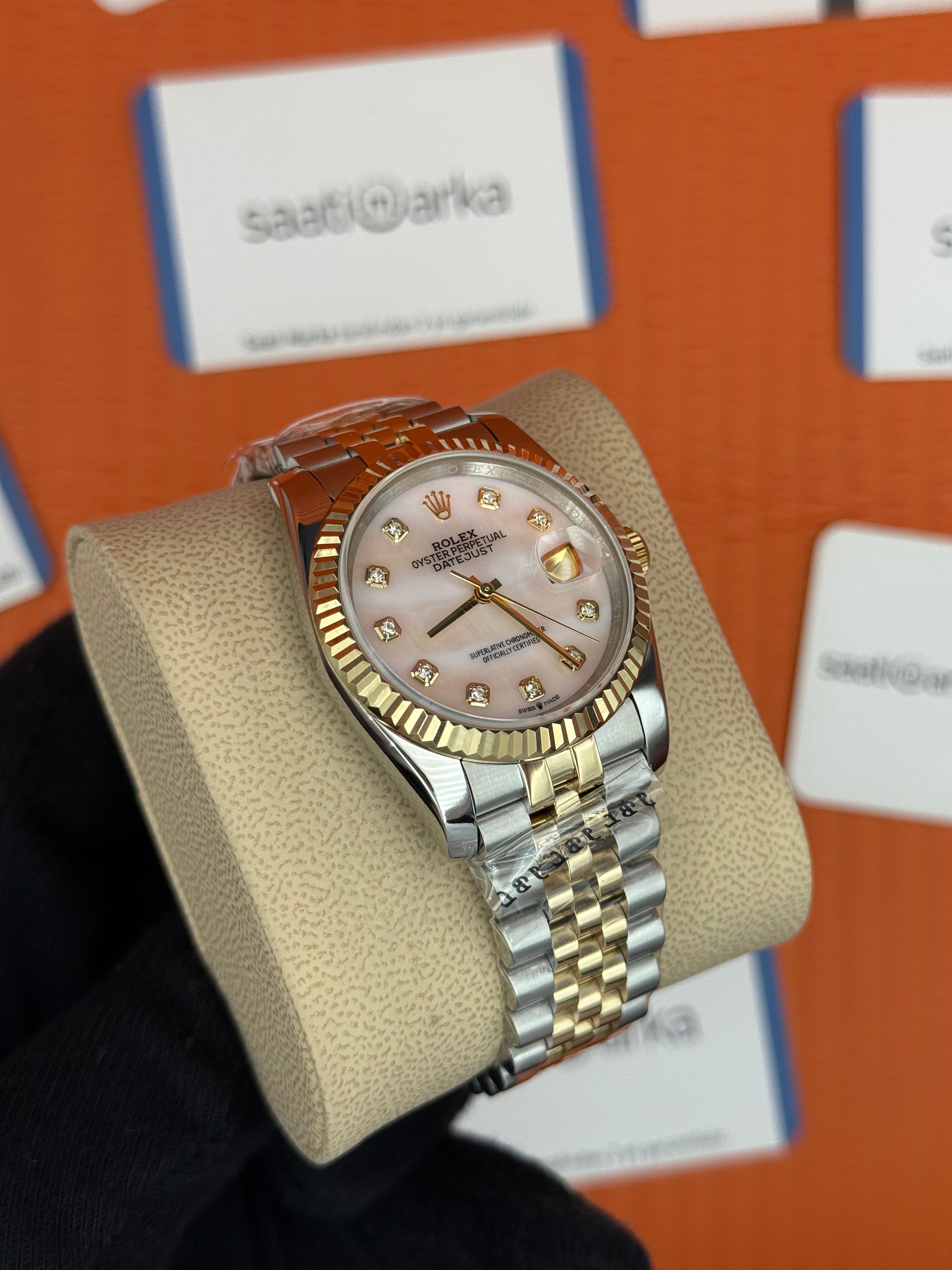 ROLEX datejust 36mm toz pembe kadran jubilee kordon