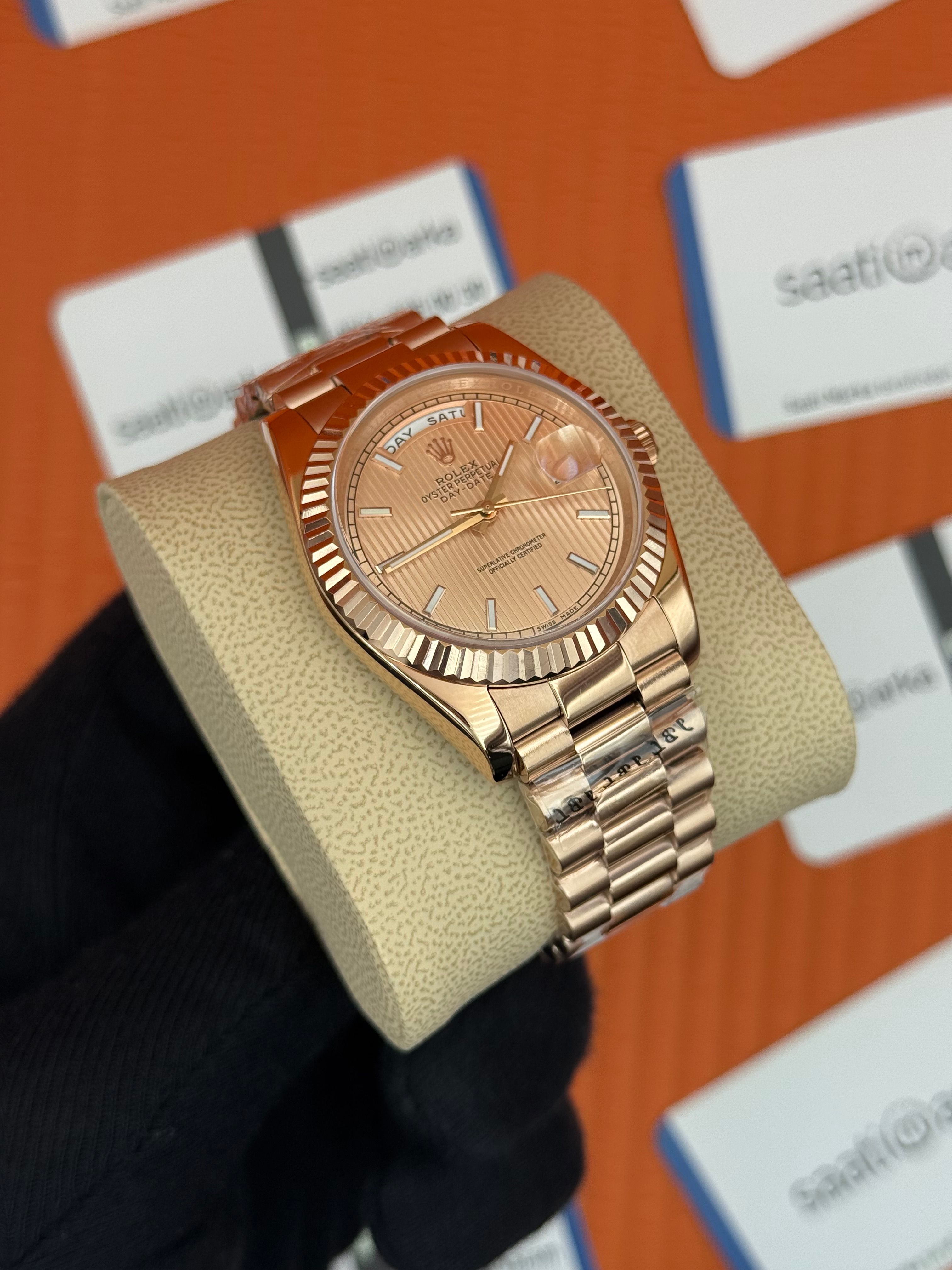 ROLEX Day Date rose kadarn rose kasa-kordon oyster