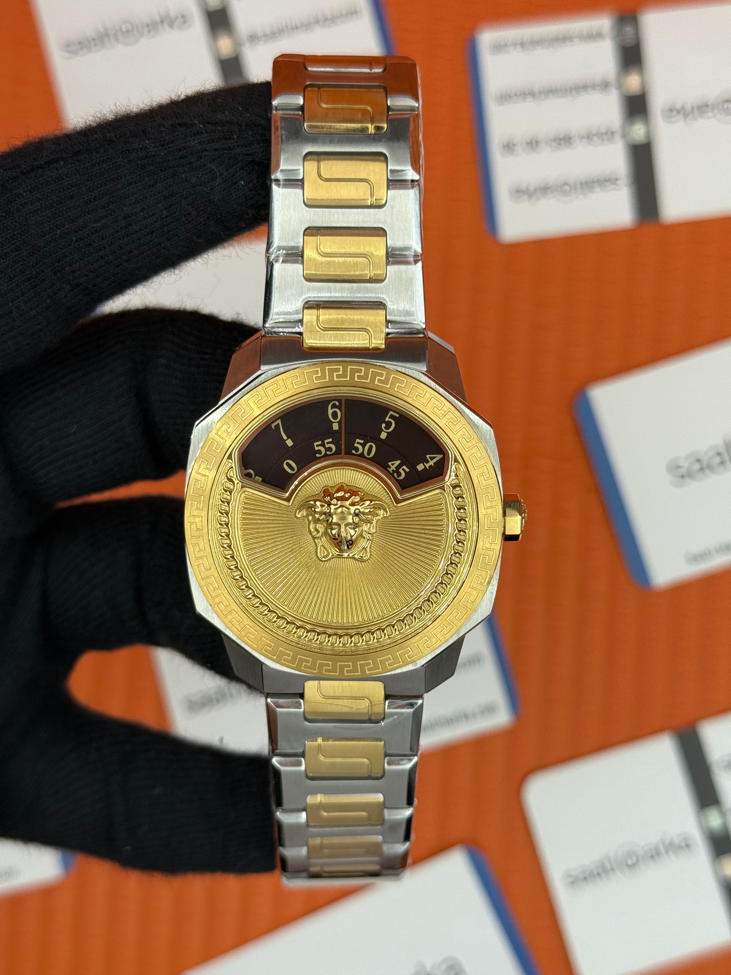 VERSACE ERKEK KOL SAATİ SİYAH KADRAN GOLD SİLVER KASA KORDON 