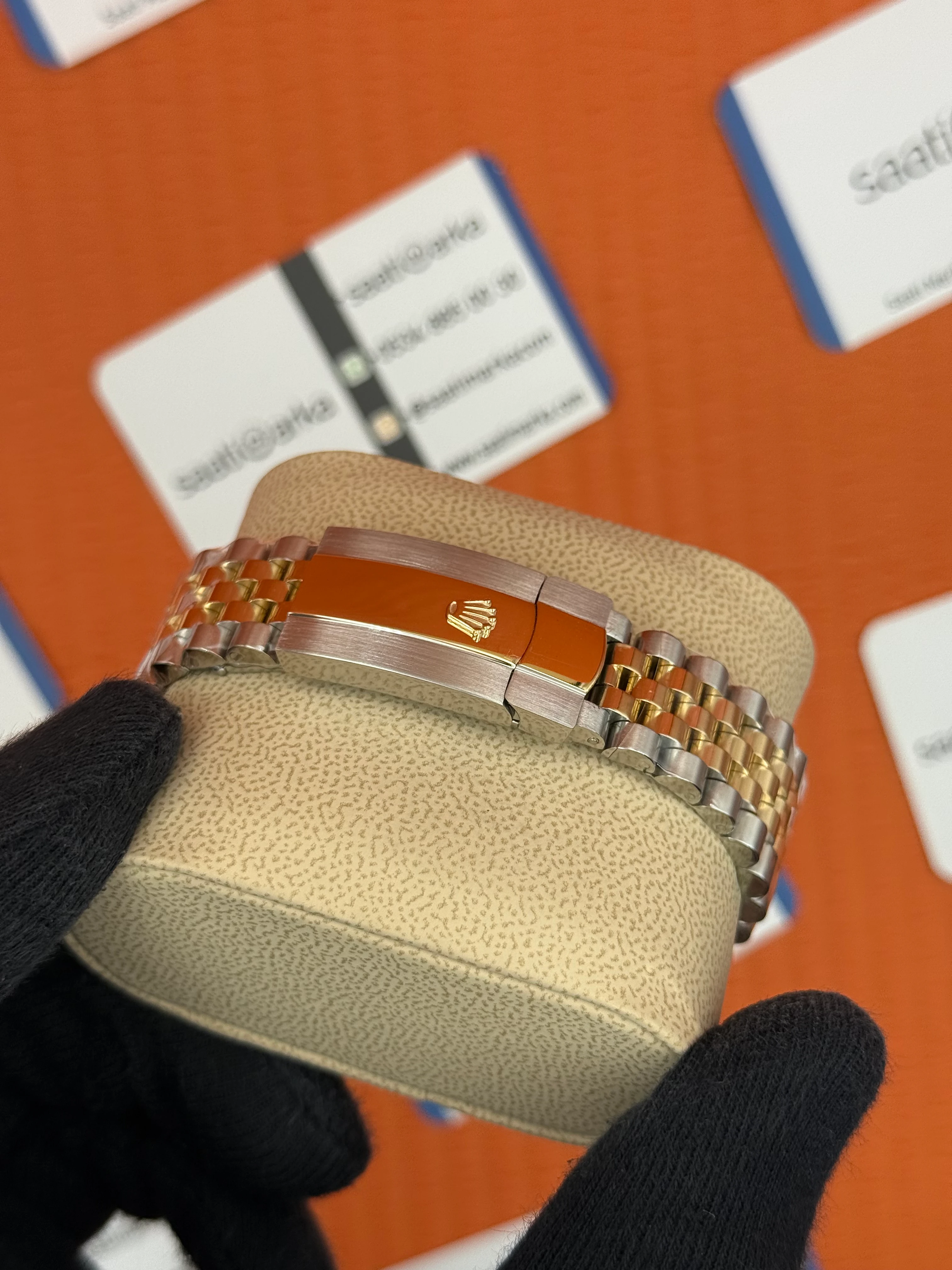 ROLEX Datejust roma rakamlı black dial gold-silver jubilee kordon