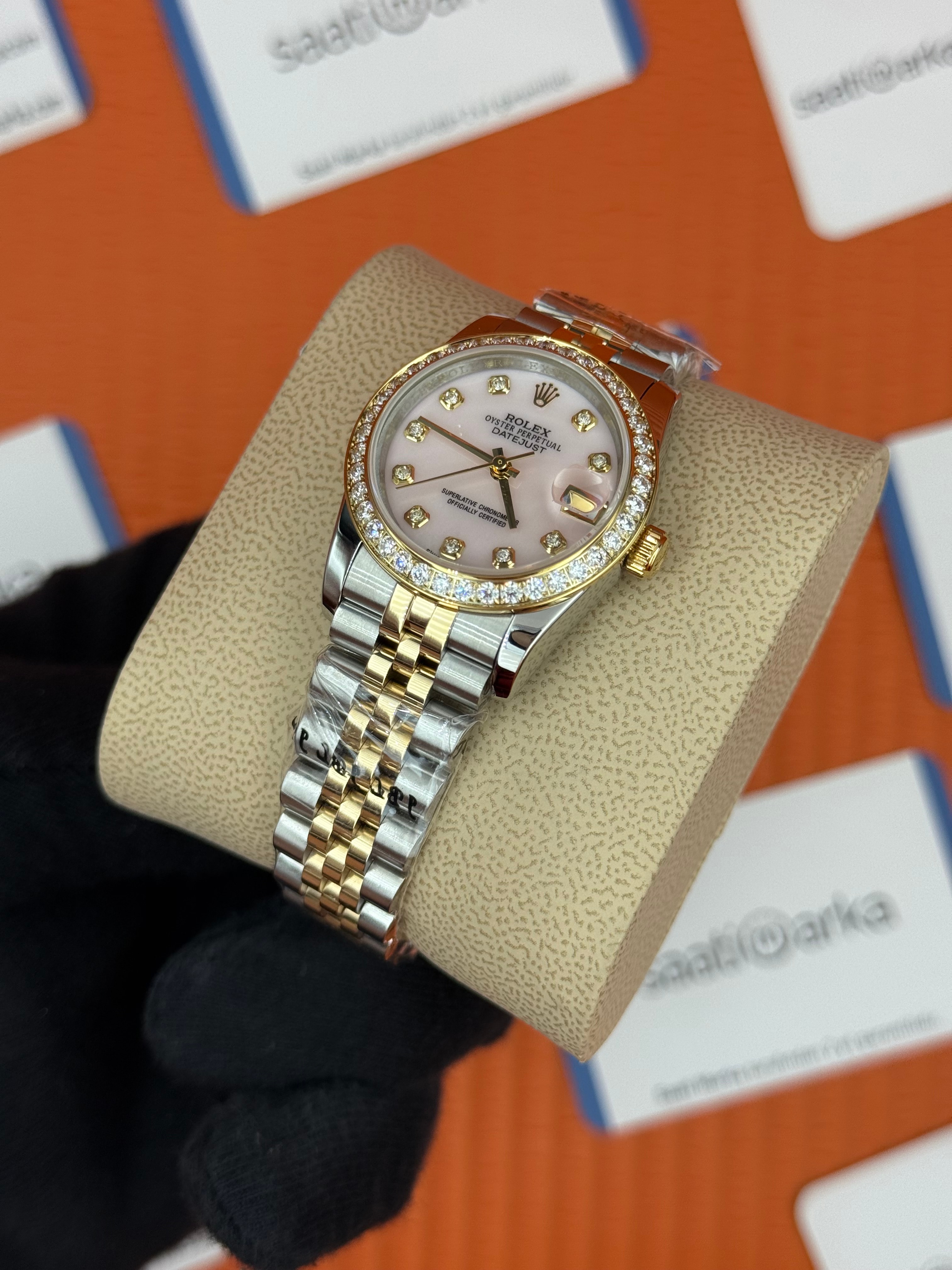 ROELX datejust 31mm toz pembe kadran gold silver jubilee kordon