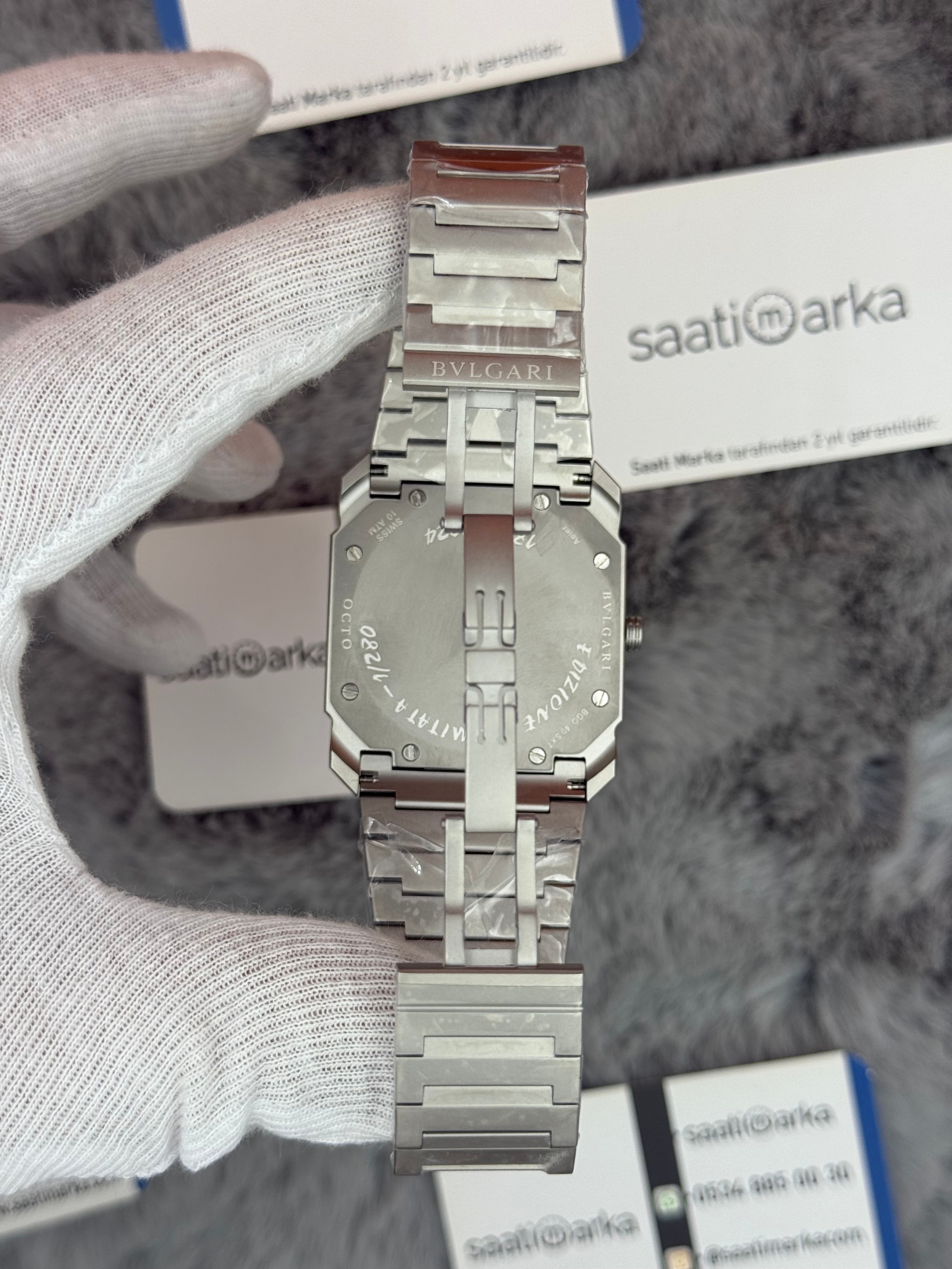 BVLGARİ octo 40mm su yeşili kadran silver kasa kordon erkek kol saati