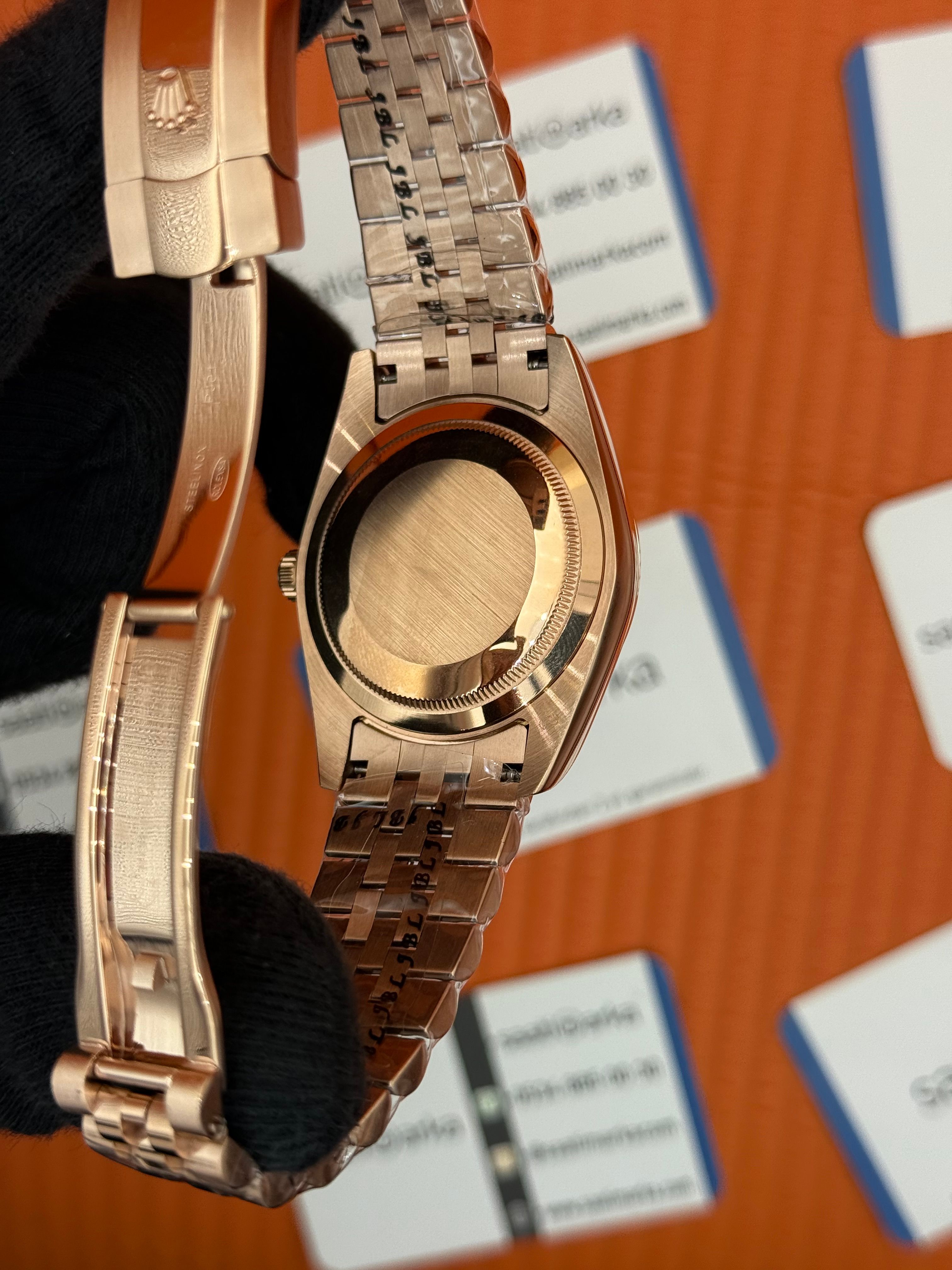 ROLEX Datejust chocolate dial rose jubilee kordon