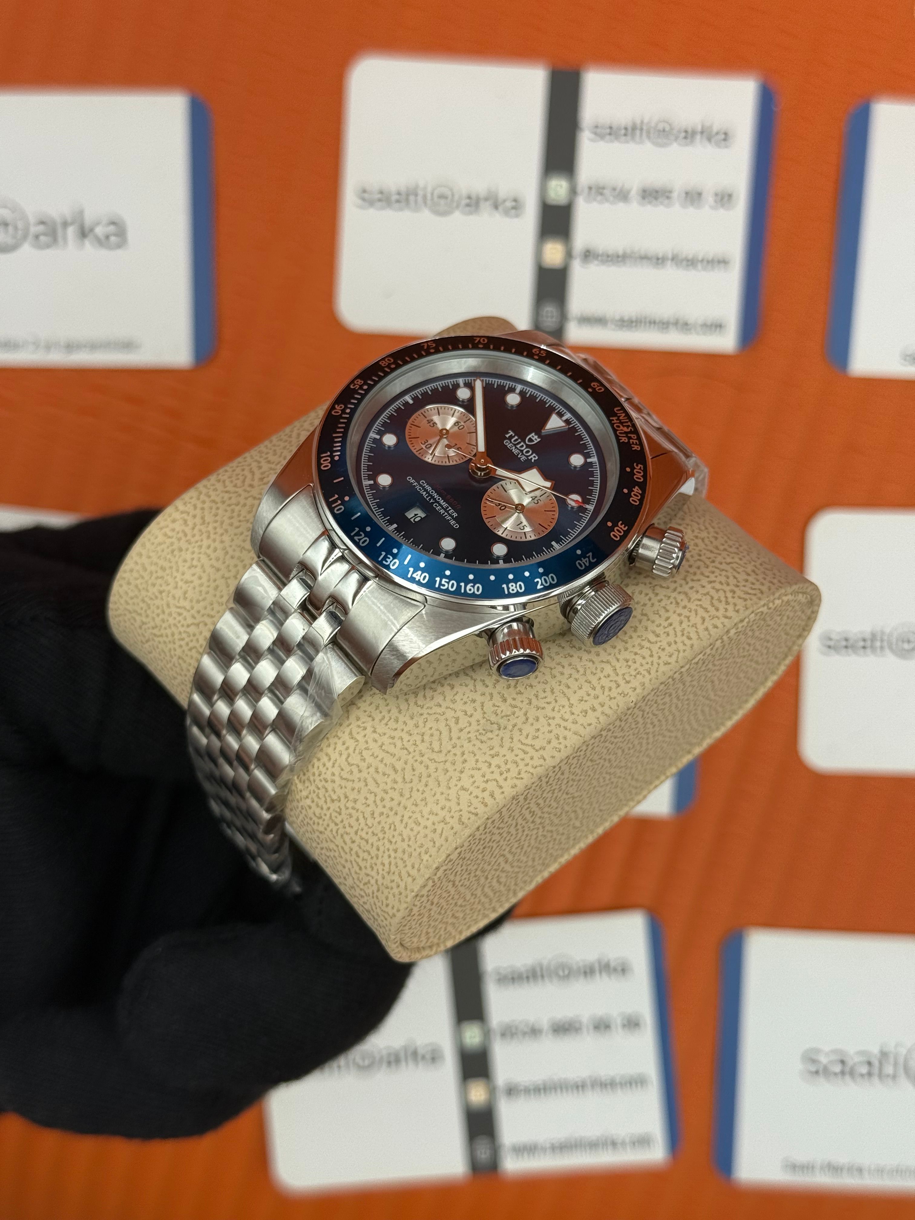 TUDOR black bay siyah kadran silver jubilee kordon 41mm erkek kol saati