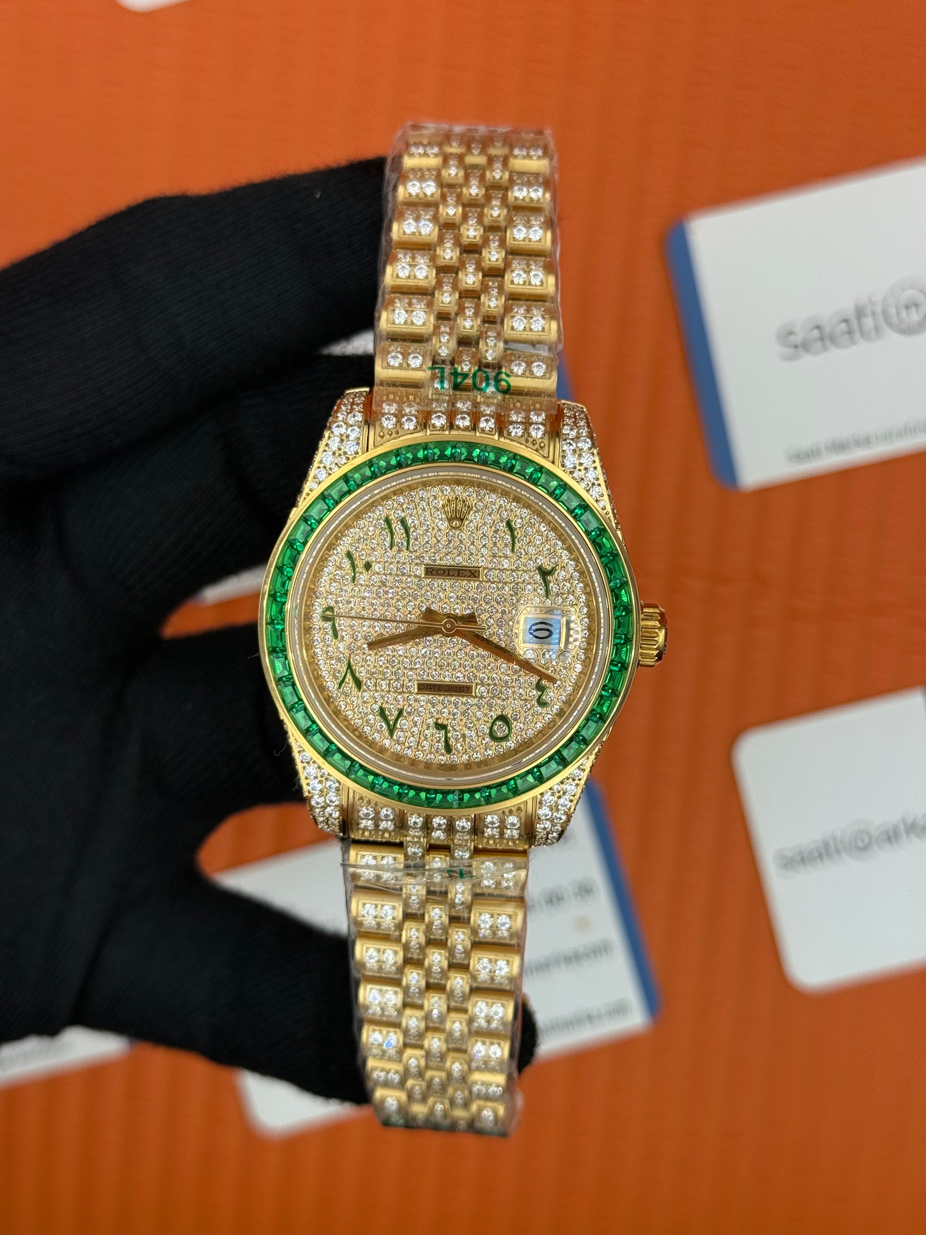 ROLEX Datejust  arabic dial full diamond 41mm gold