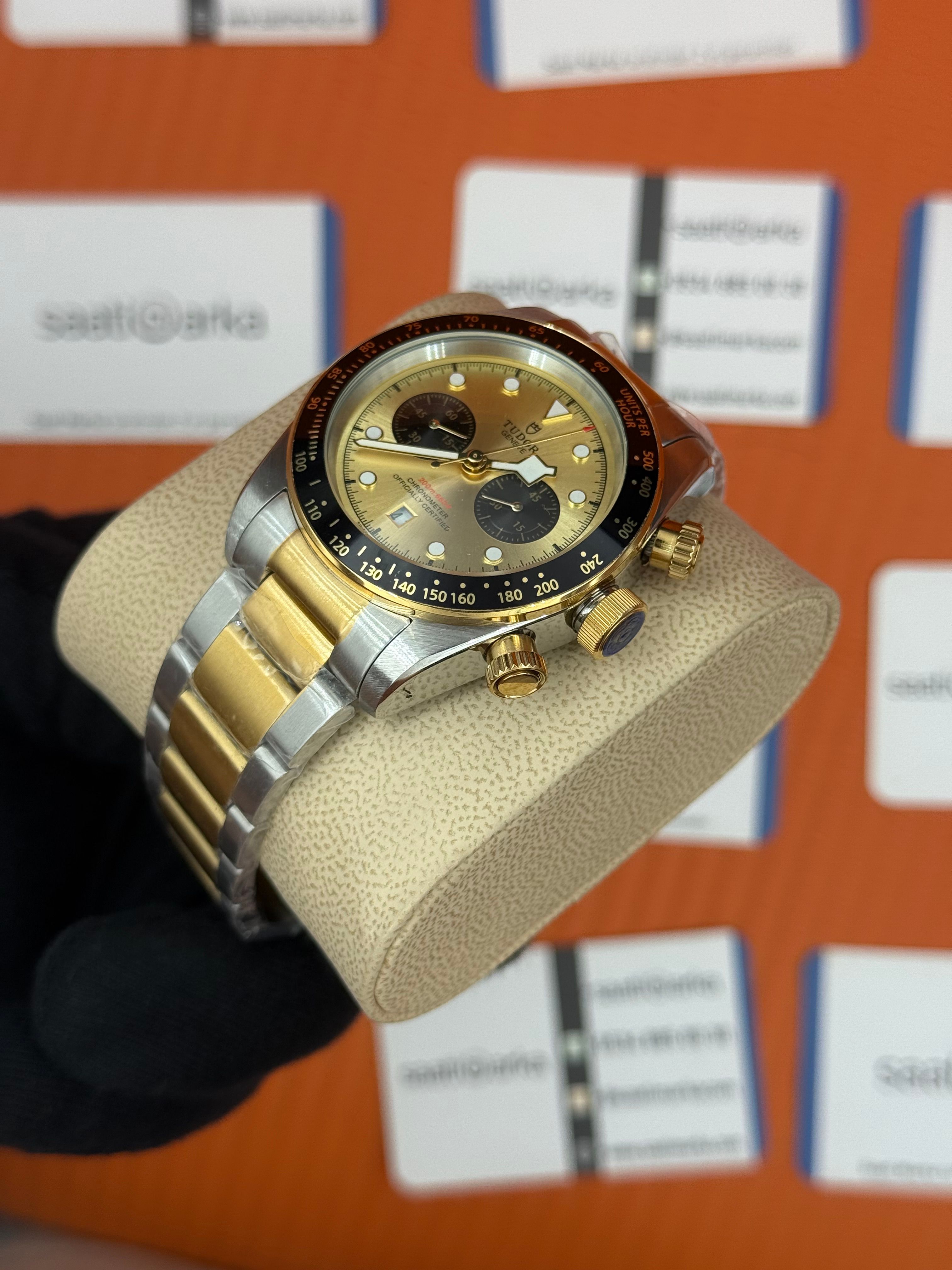 TUDOR black bey şampanya kadran gold silver kasa kordon 41mm erkek kol saati