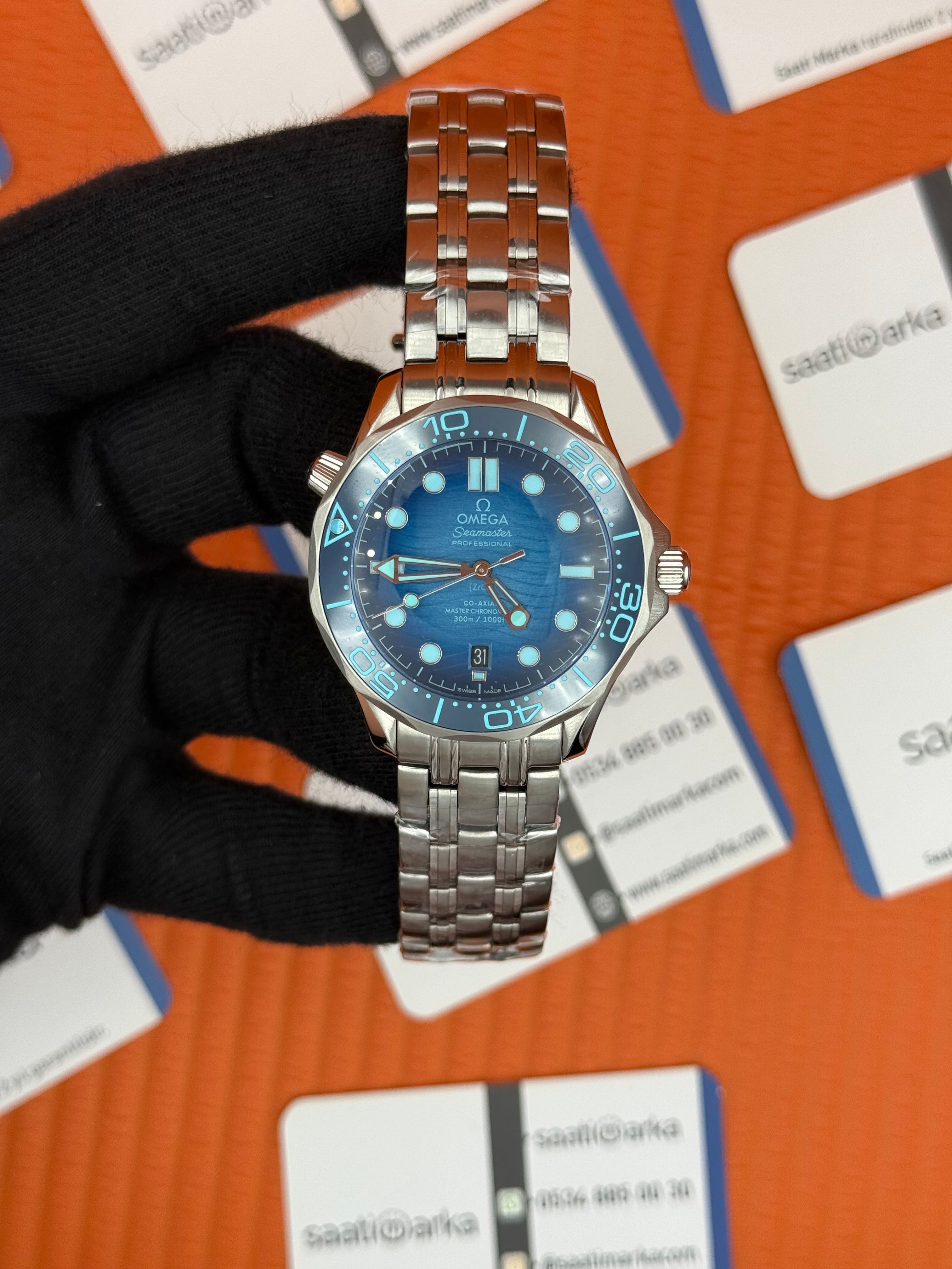 OMEGA SAAT SEAMASTER 300M  MAVİ KADRAN BEZEL SİLVER KASA KORDON 