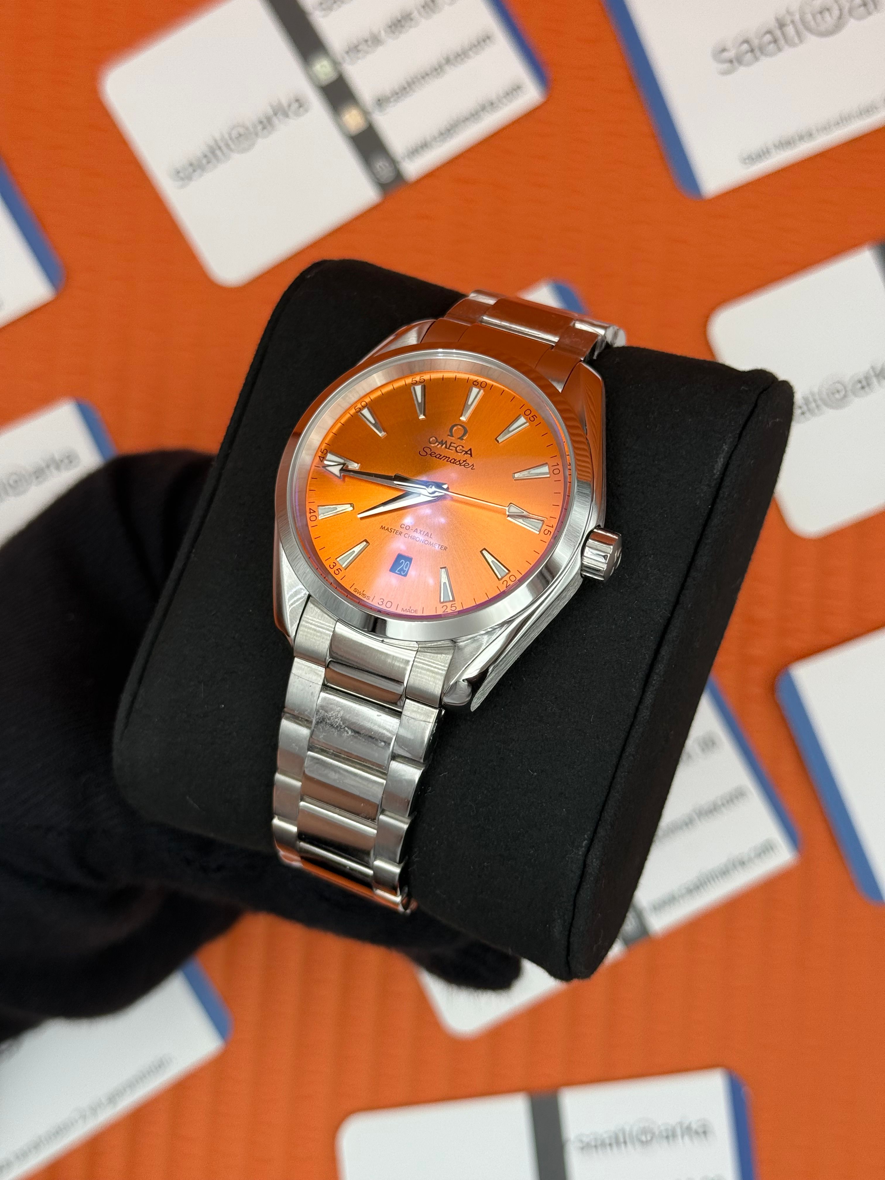 OMEGA SEAMASTER AQUA TERRA TURUNCU KADRAN OTOMATİK MEKANİZMA ÇELİK KORDON KASA 