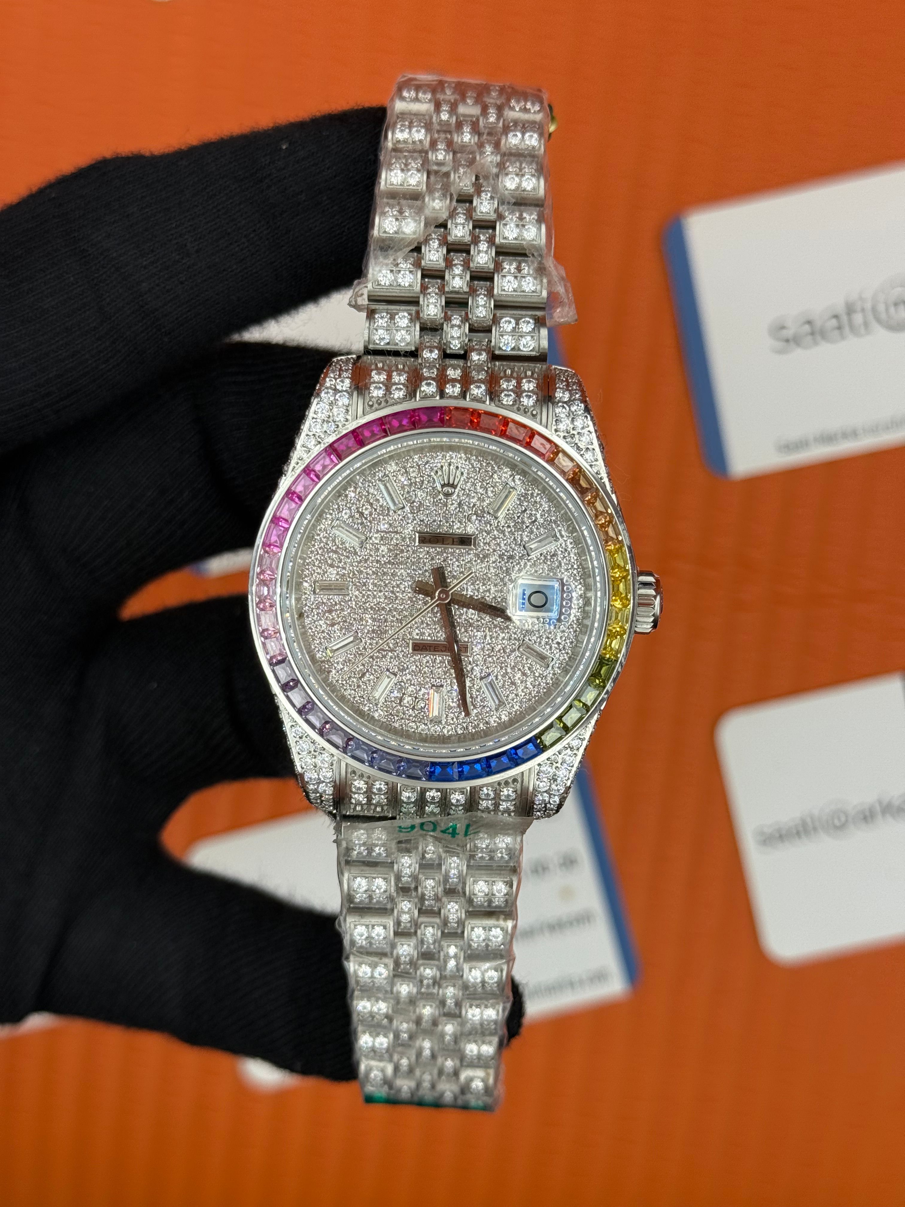 ROLEX Datejust full diamond 41mm silver