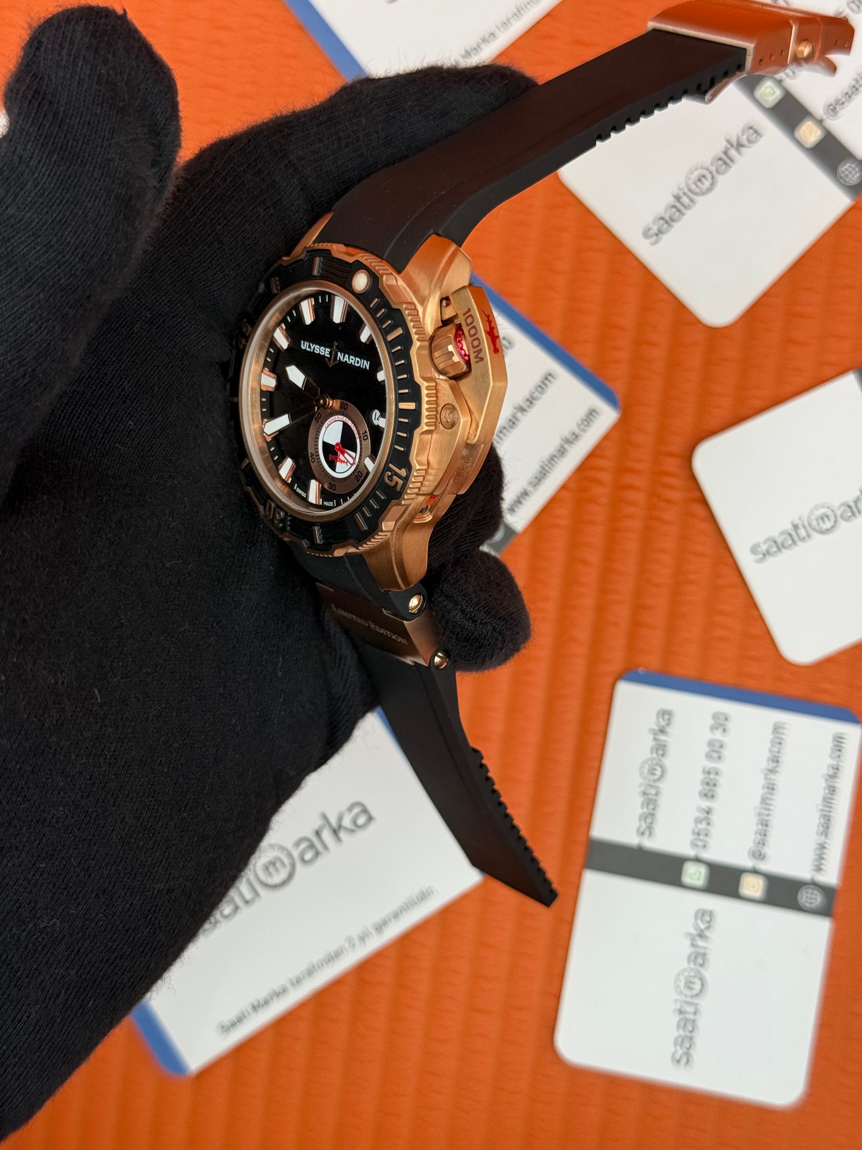 ULYSSE NARDİN CHRONOMETER  ROSE KASA SİYAH KORDON 