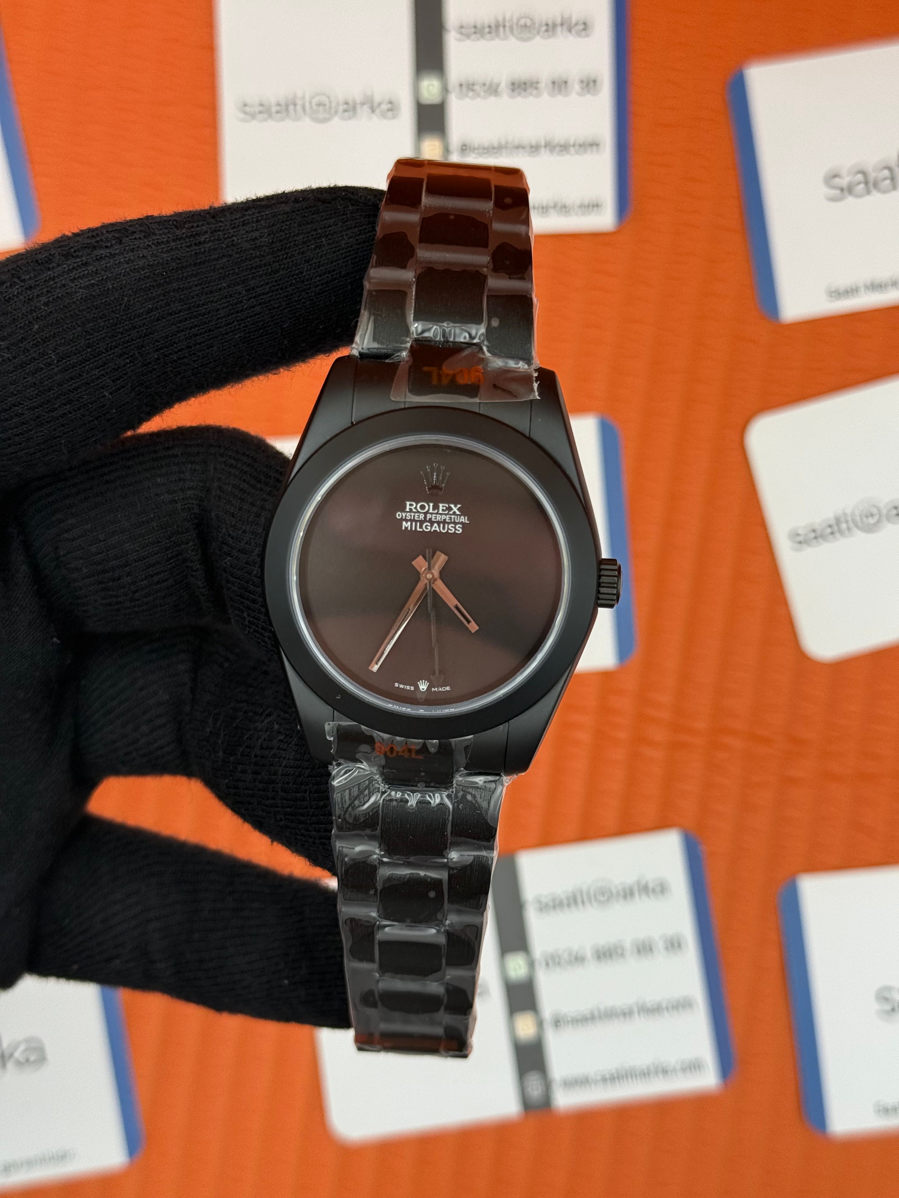ROLEX Milgauss mat siyah kasa-kordon