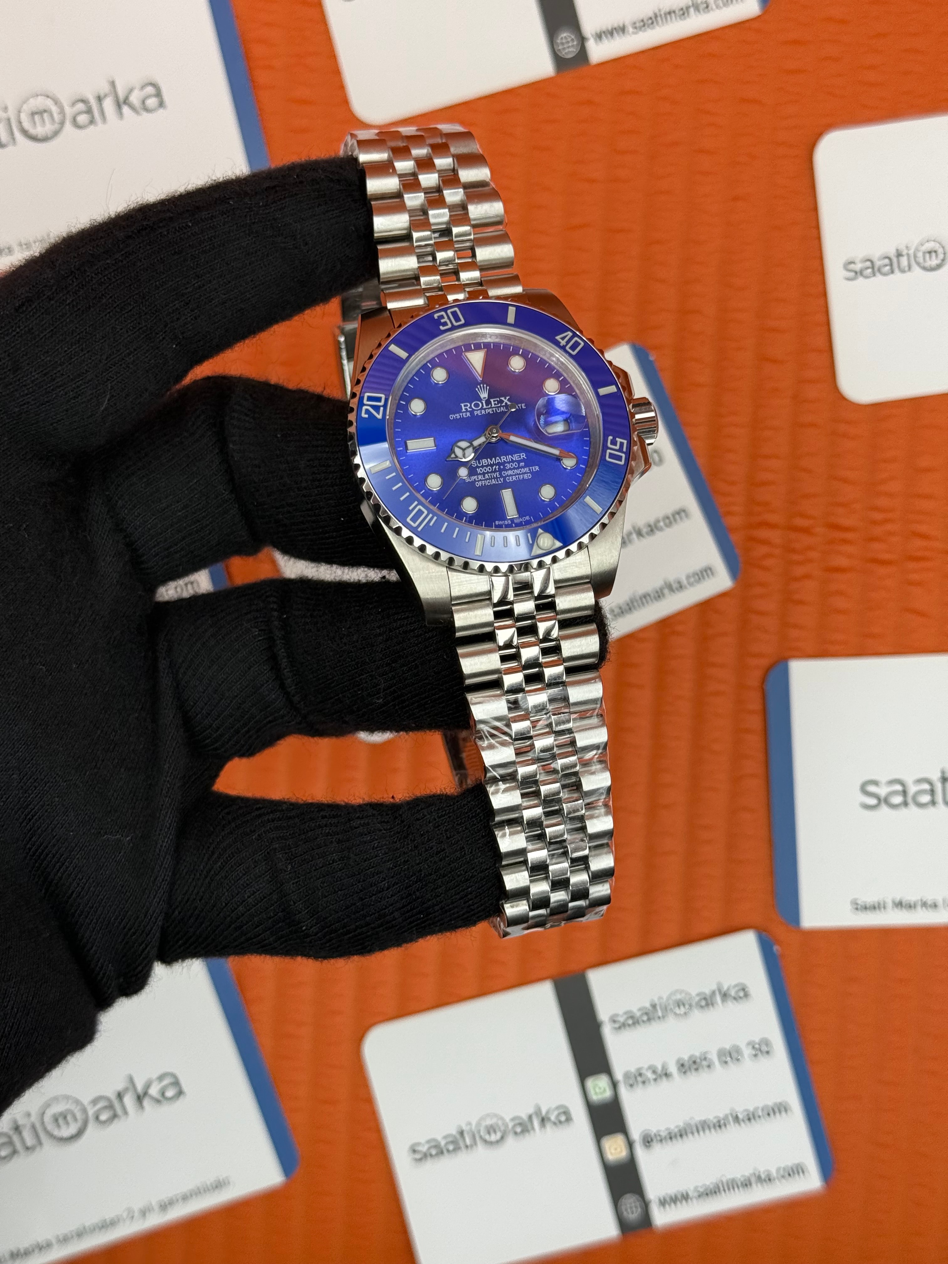 ROLEX Submariner jubilee silver kordon blue dial
