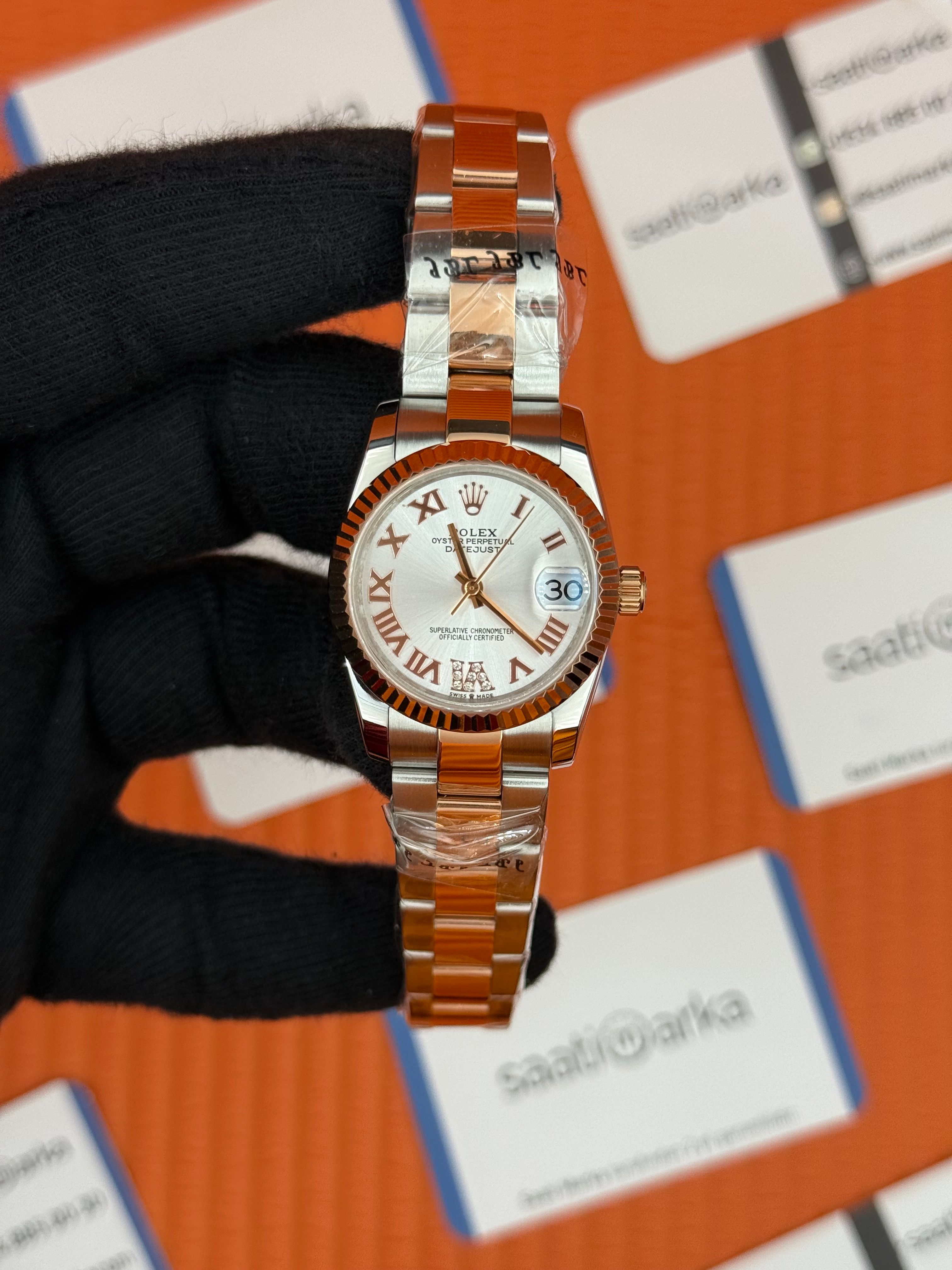 ROLEX datejust 31mm beyaz kadran oyster kordon 