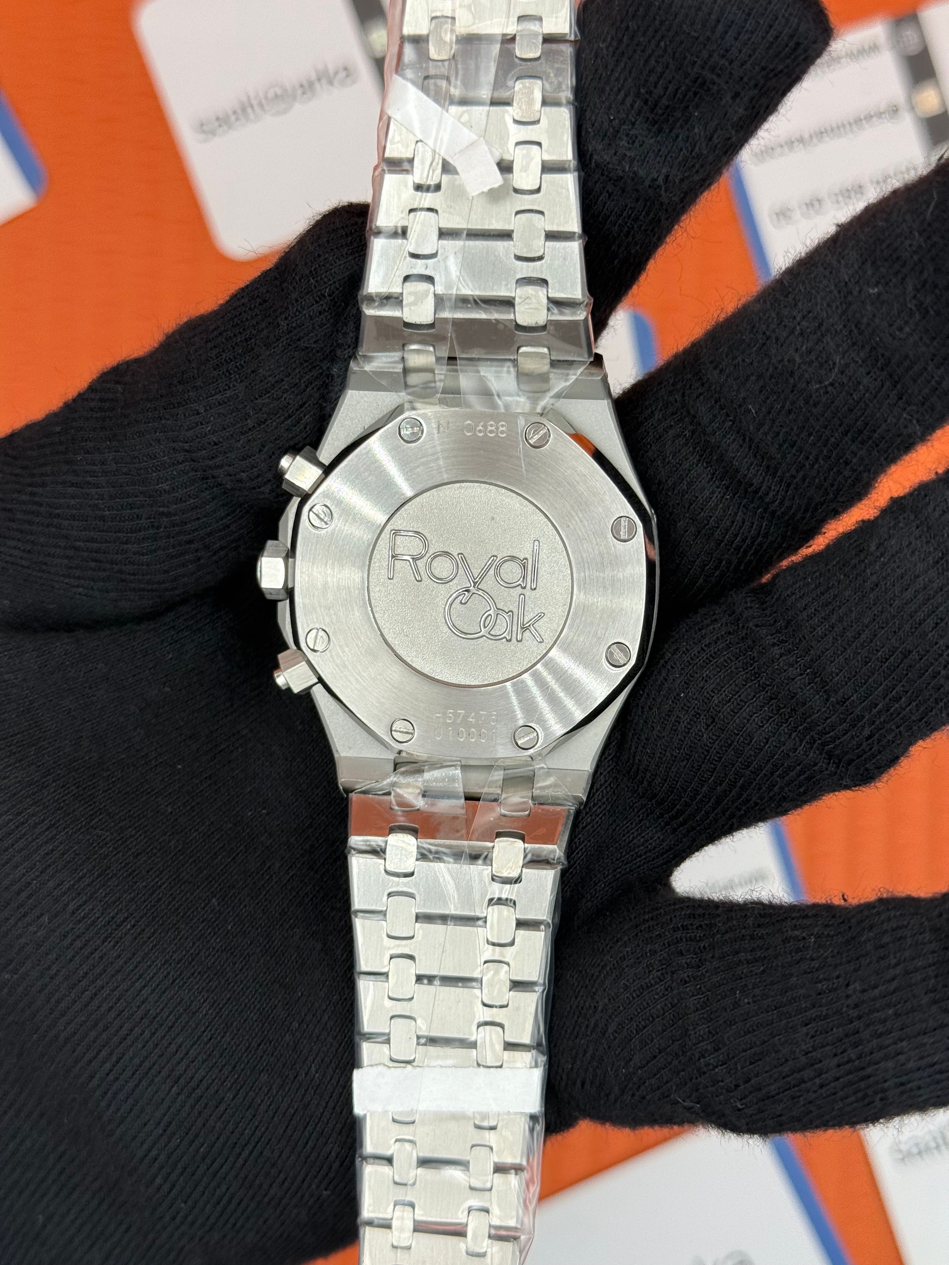 AUDEMARS PİGUET ROYAL OAK CHRONOGRAPH LACİVERT BEYAZ KADRAN SİLVER KASA KORDON