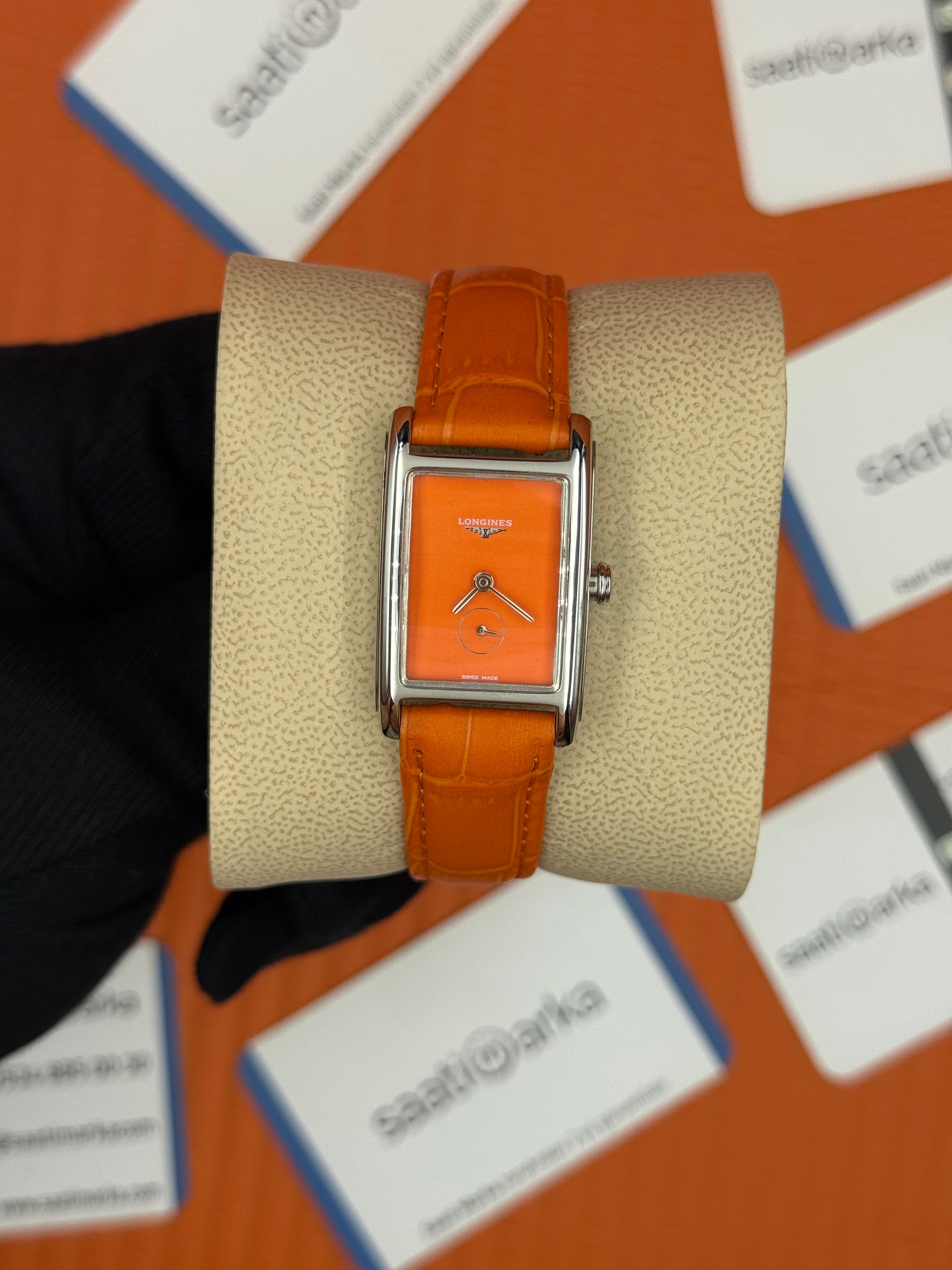 LONGINES DOLCEVİTA L551249922 TURUNCU DERİ KORDON TURUNCU KADRAN SİLVER KASA 