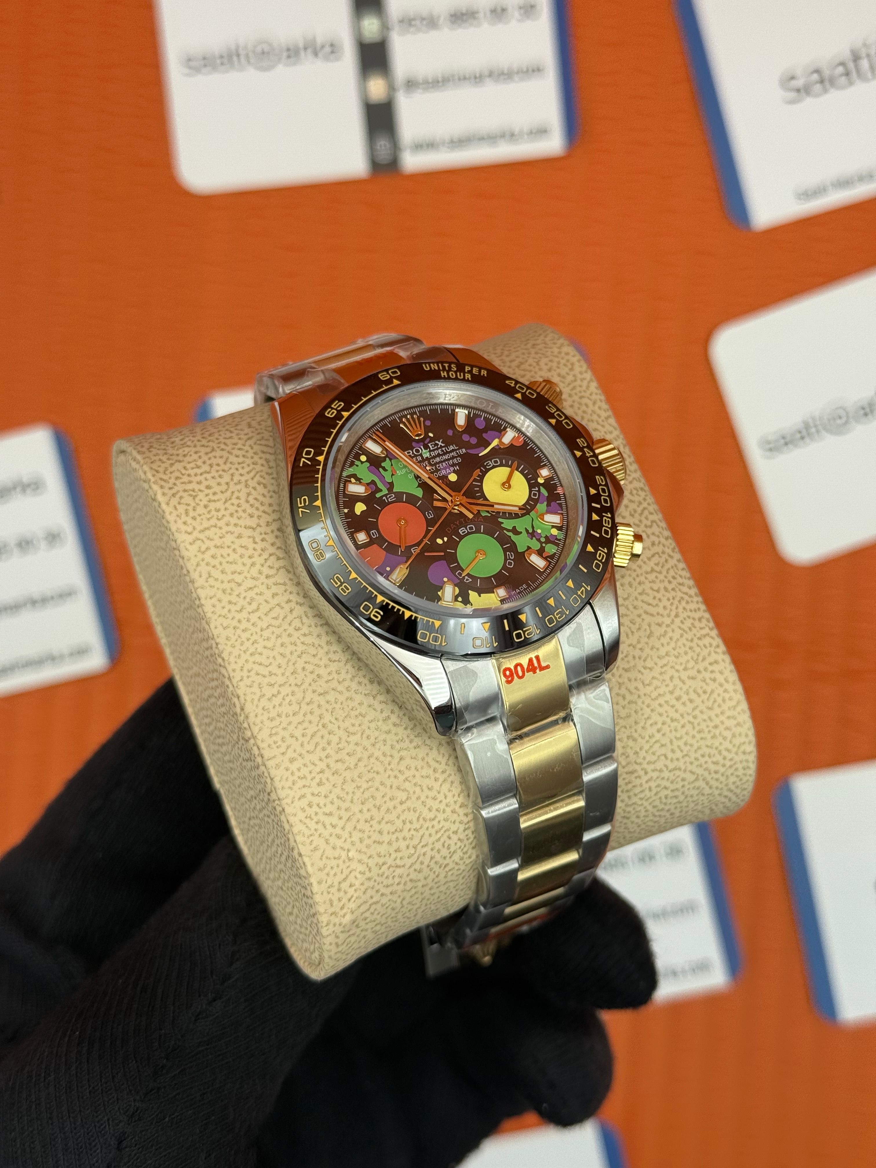 ROLEX Daytona colourful dial gold silver kasa-kordon
