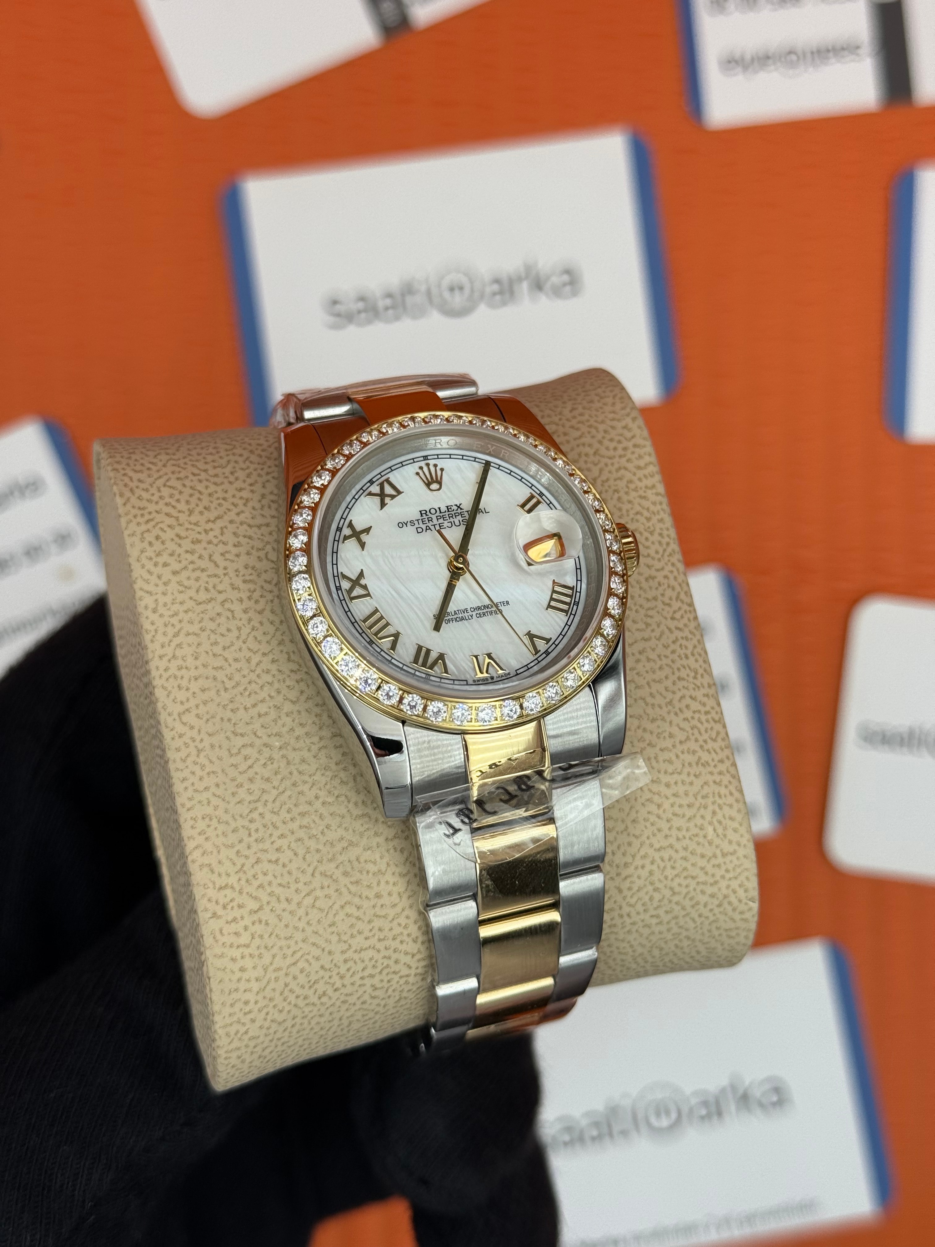 ROELX datejust 36mm oyster kordon beyaz kadran