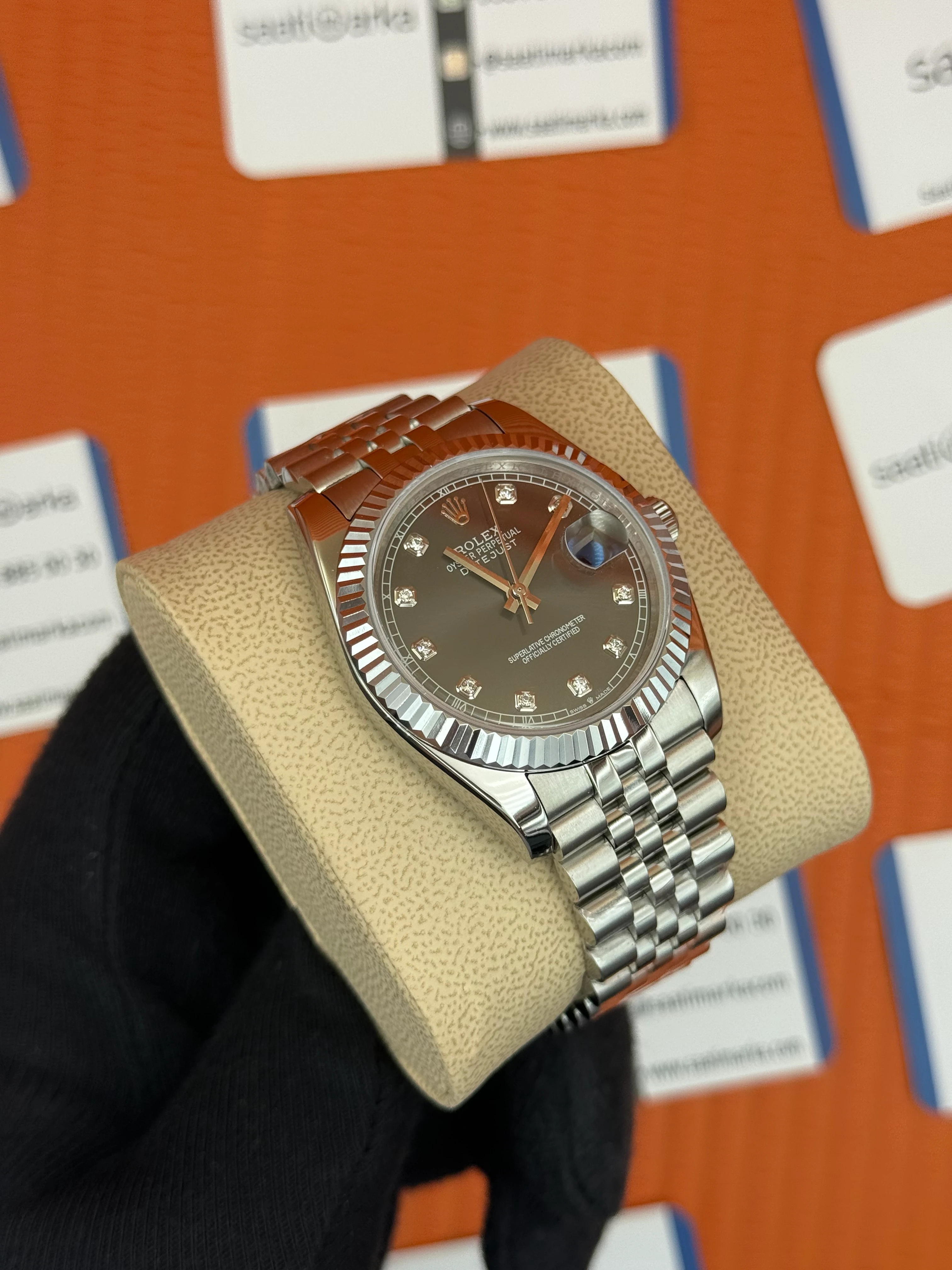 ROLEX Datejust baget taşlı grey dial silver jubilee kordon