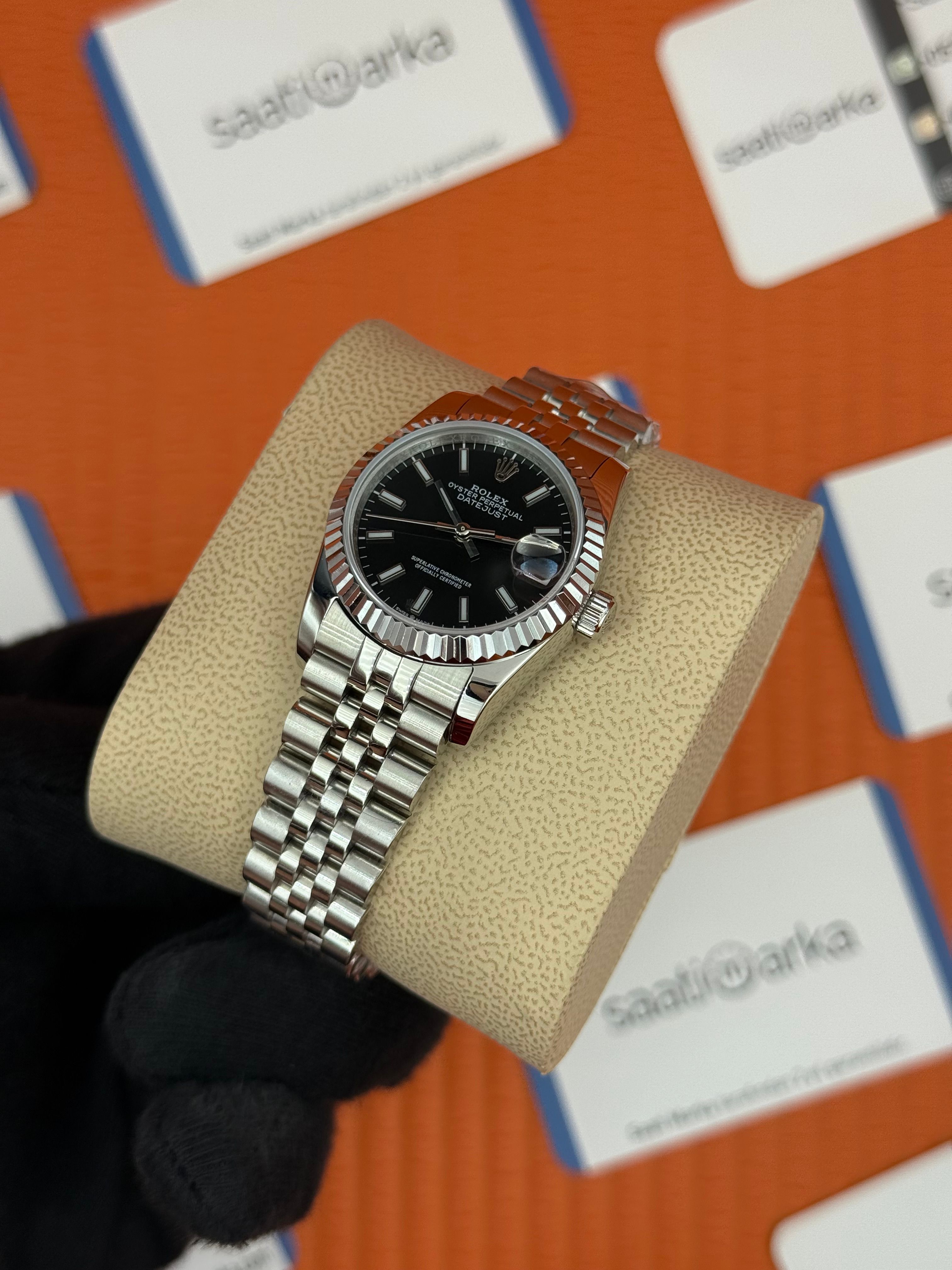 ROLEX datejust 31mm siyah kadran silver jubilee kordon