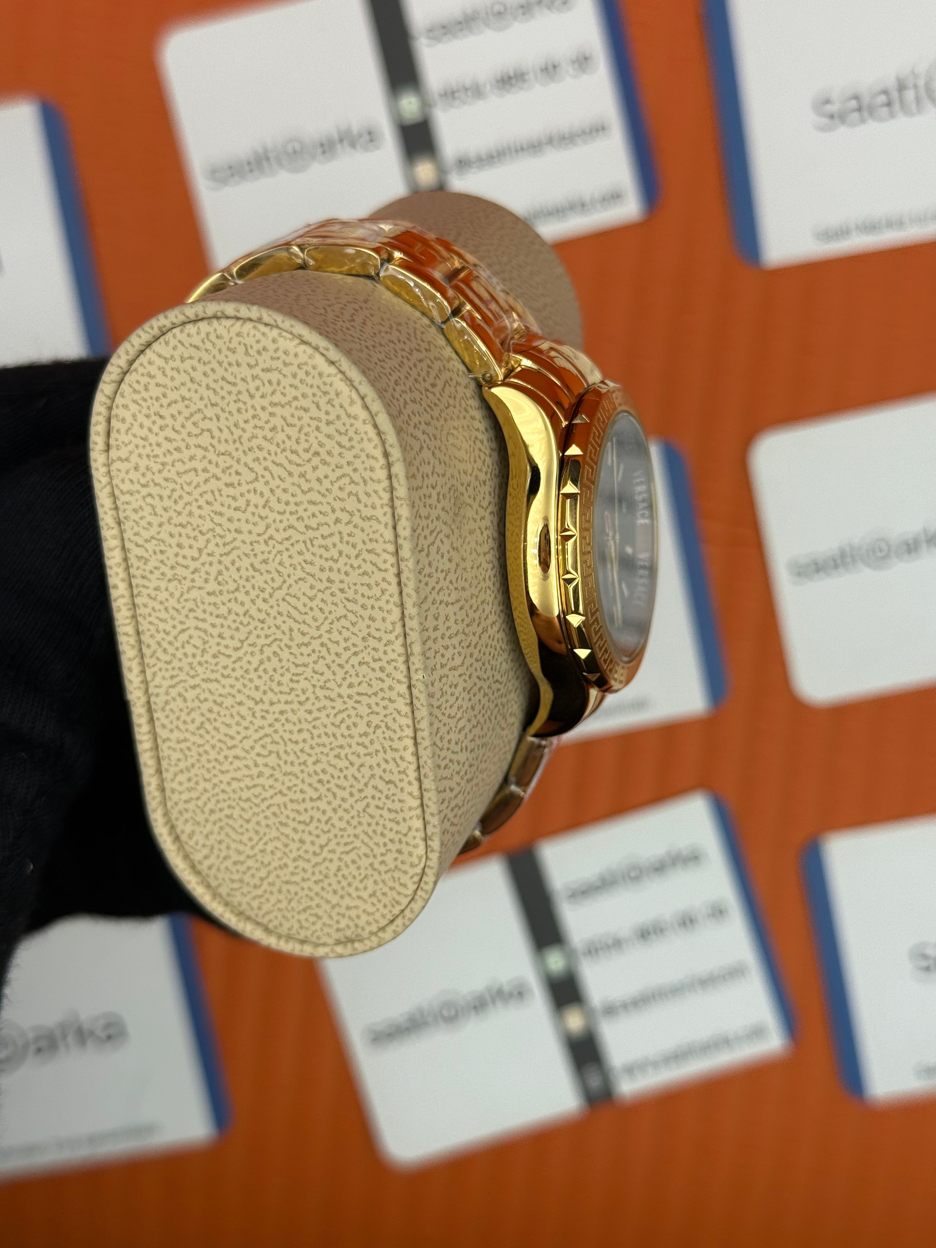 VERSACE kahverengi kadran gold kasa kordon kadın kol saati